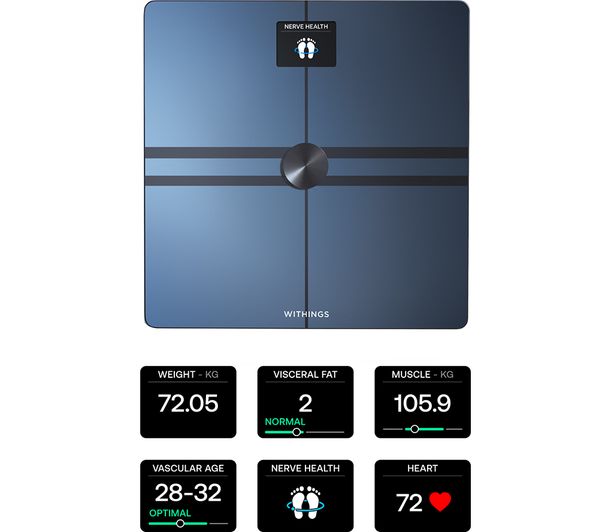 Withings Body Comp - Smart Scale with Body Composition & Visceral Fat Analysis - Black | 78-WBS12-Black-All-Inter