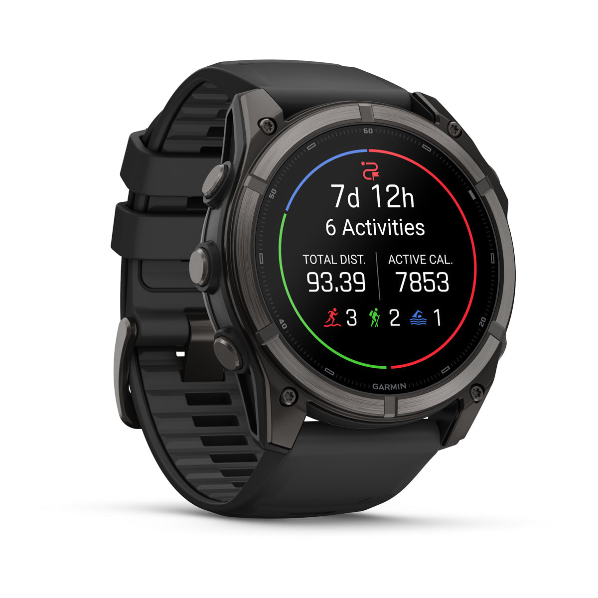 Garmin fenix 9 51mm AMOLED Sapphire GPS Smartwatch - front-left angled view