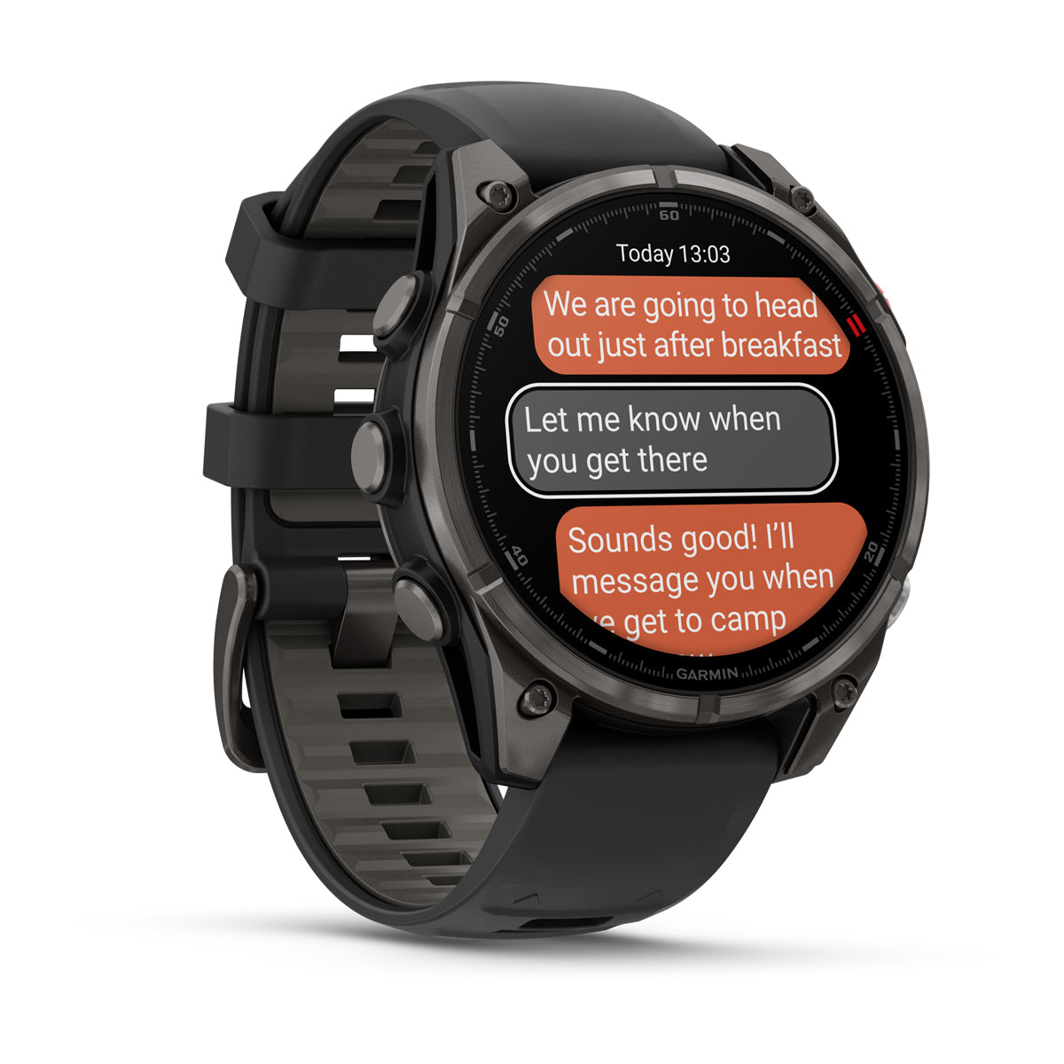 Garmin fenix 8 Pro 47mm AMOLED Sapphire GPS Smartwatch with inReach - front-left angled view