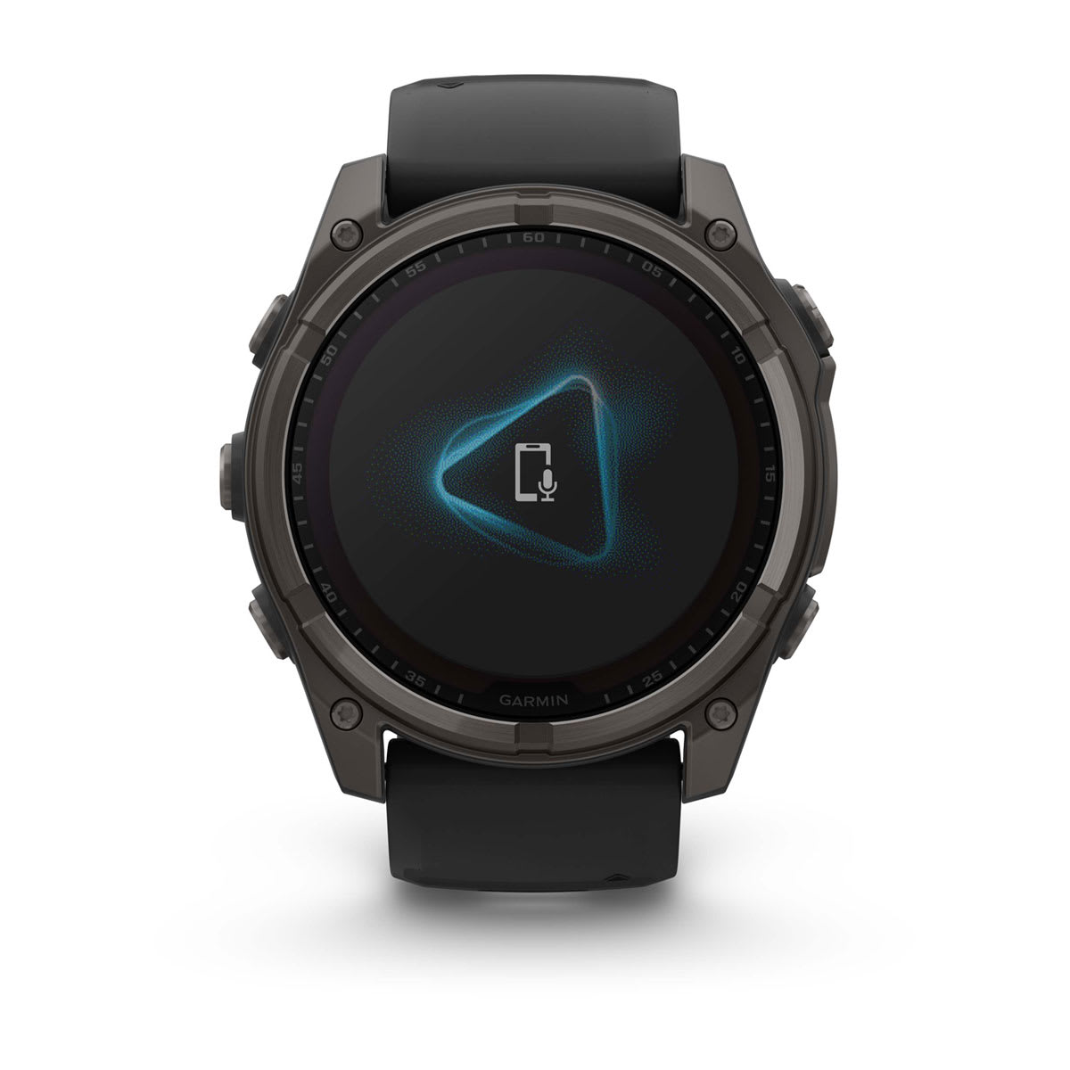 Garmin fenix 8 51mm Solar Sapphire GPS Smartwatch - front view, display screen feature