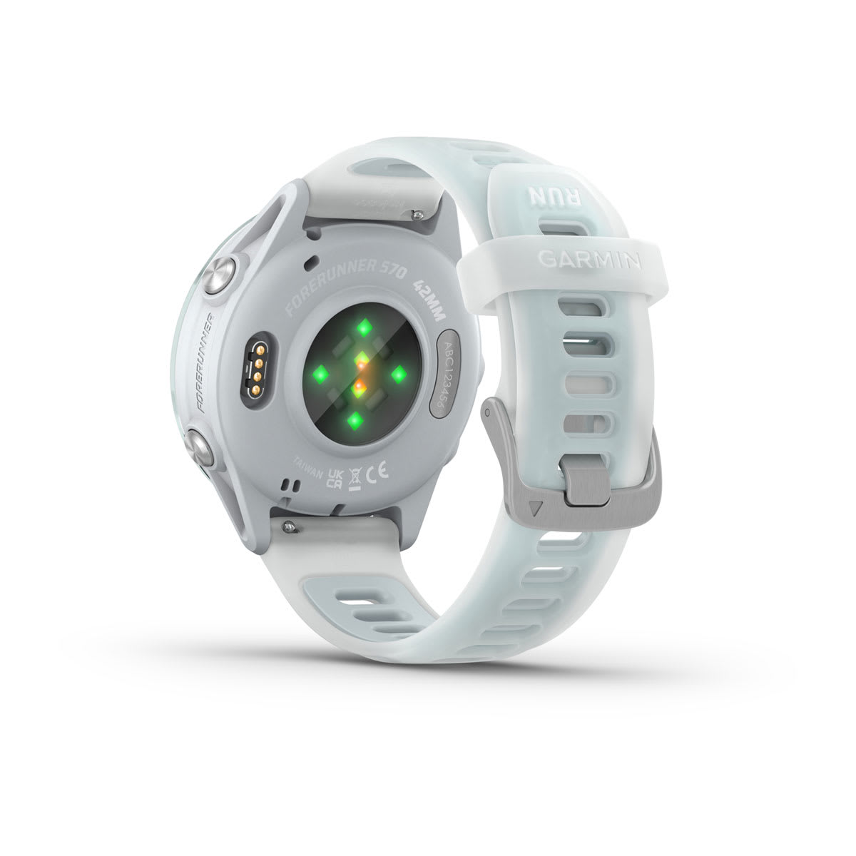 Garmin Forerunner 570 42mm GPS Running Smartwatch - back view, heart-rate sensor