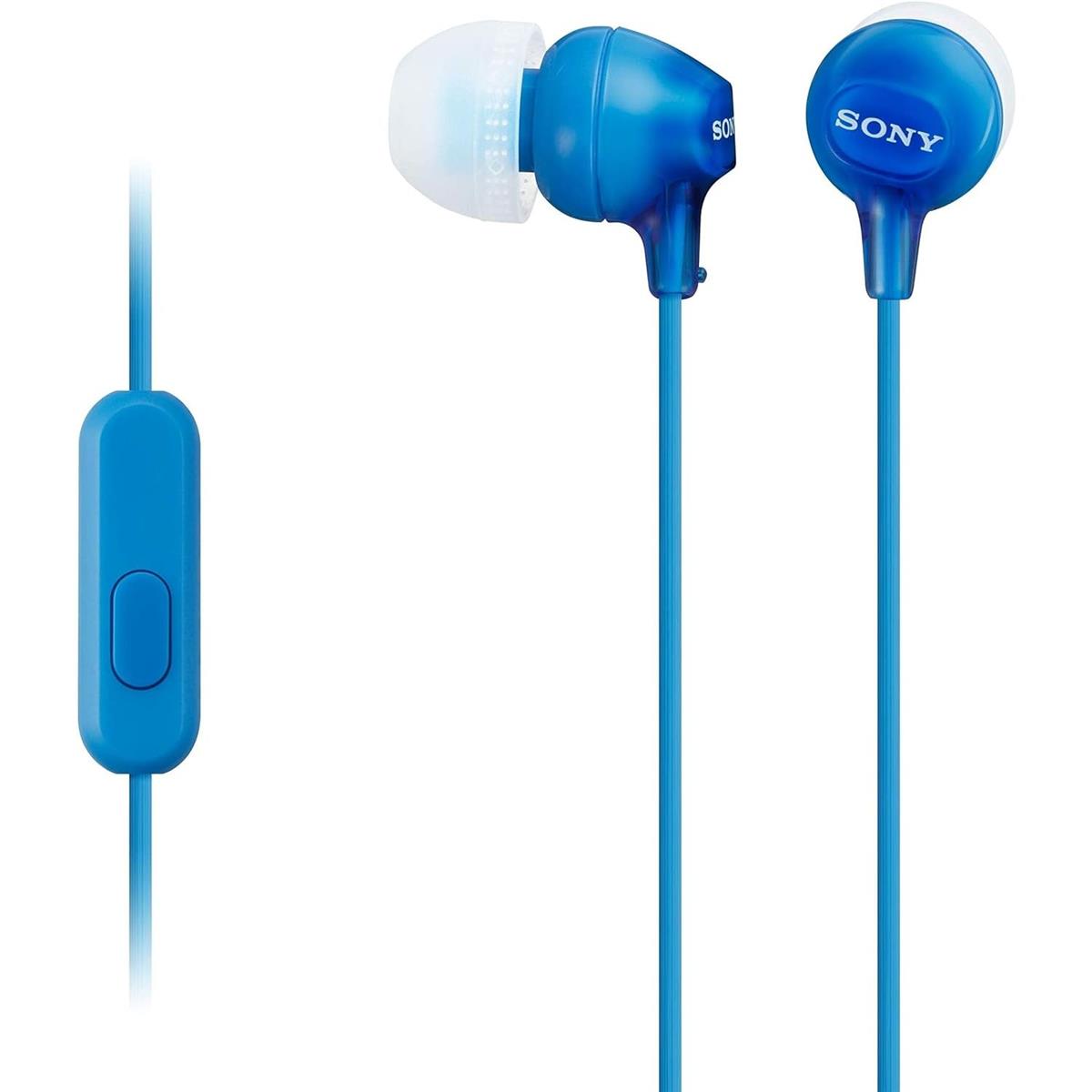 Sony MDR-EX15AP Wired In-Ear Earphones with Microphone - Blue - alternate product view