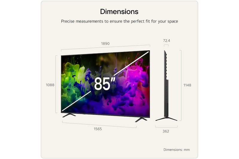 LG 85-inch 4K QNED Smart TV | 85QNED7EB3A.AEI