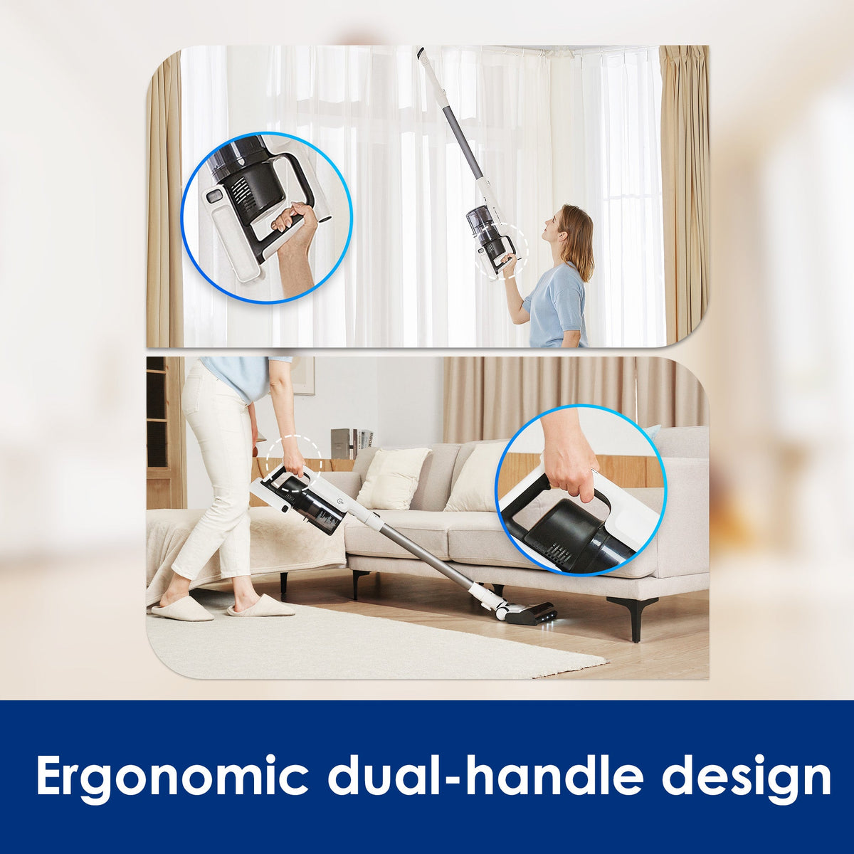 Tineco A30S Plus Cordless Stick Vacuum Cleaner - dual-handle design