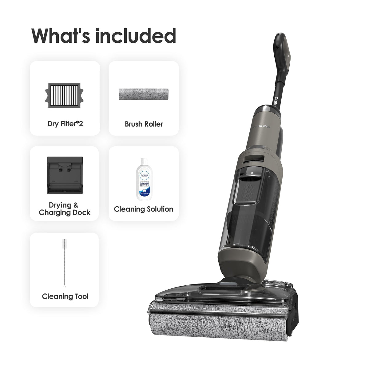 Tineco FLOOR ONE i6 Stretch Cordless Wet and Dry Vacuum Cleaner - what's in the box