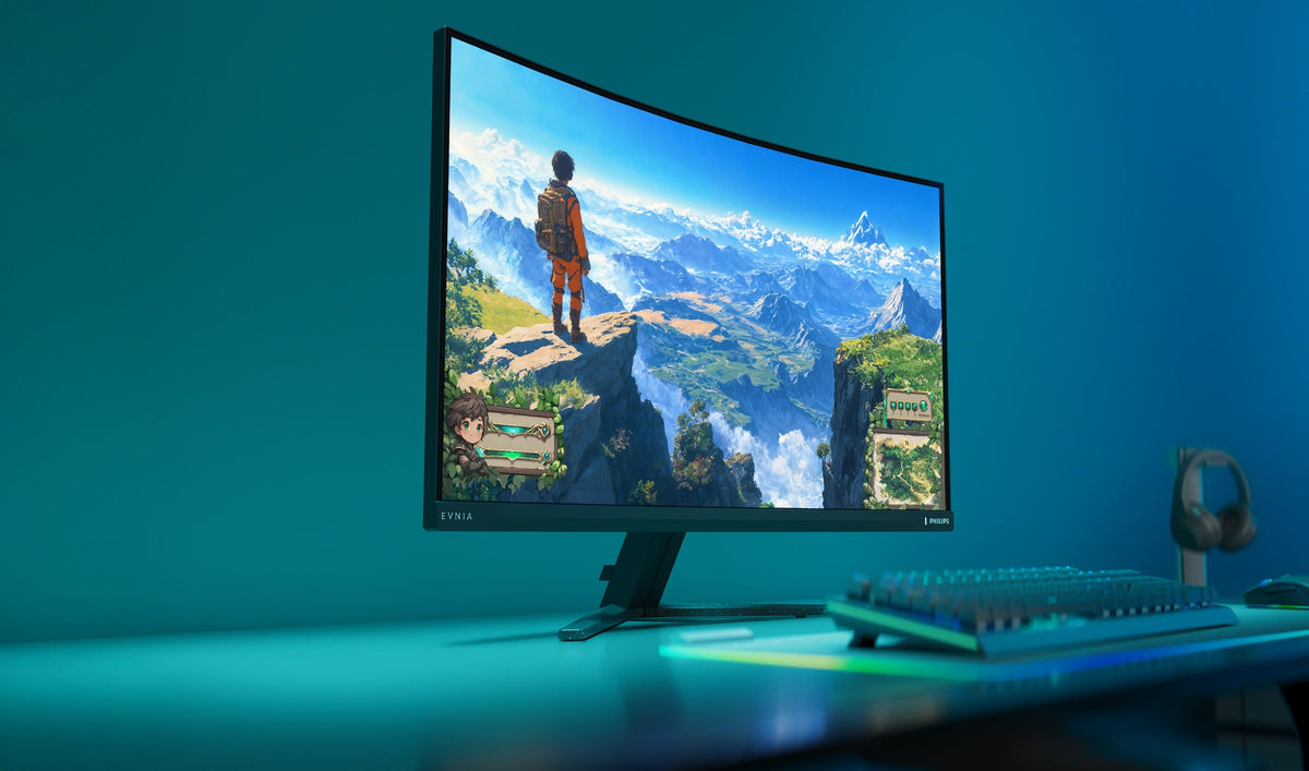Philips Evnia 32M2C3500L 32" QHD 180Hz Curved Gaming Monitor - in use