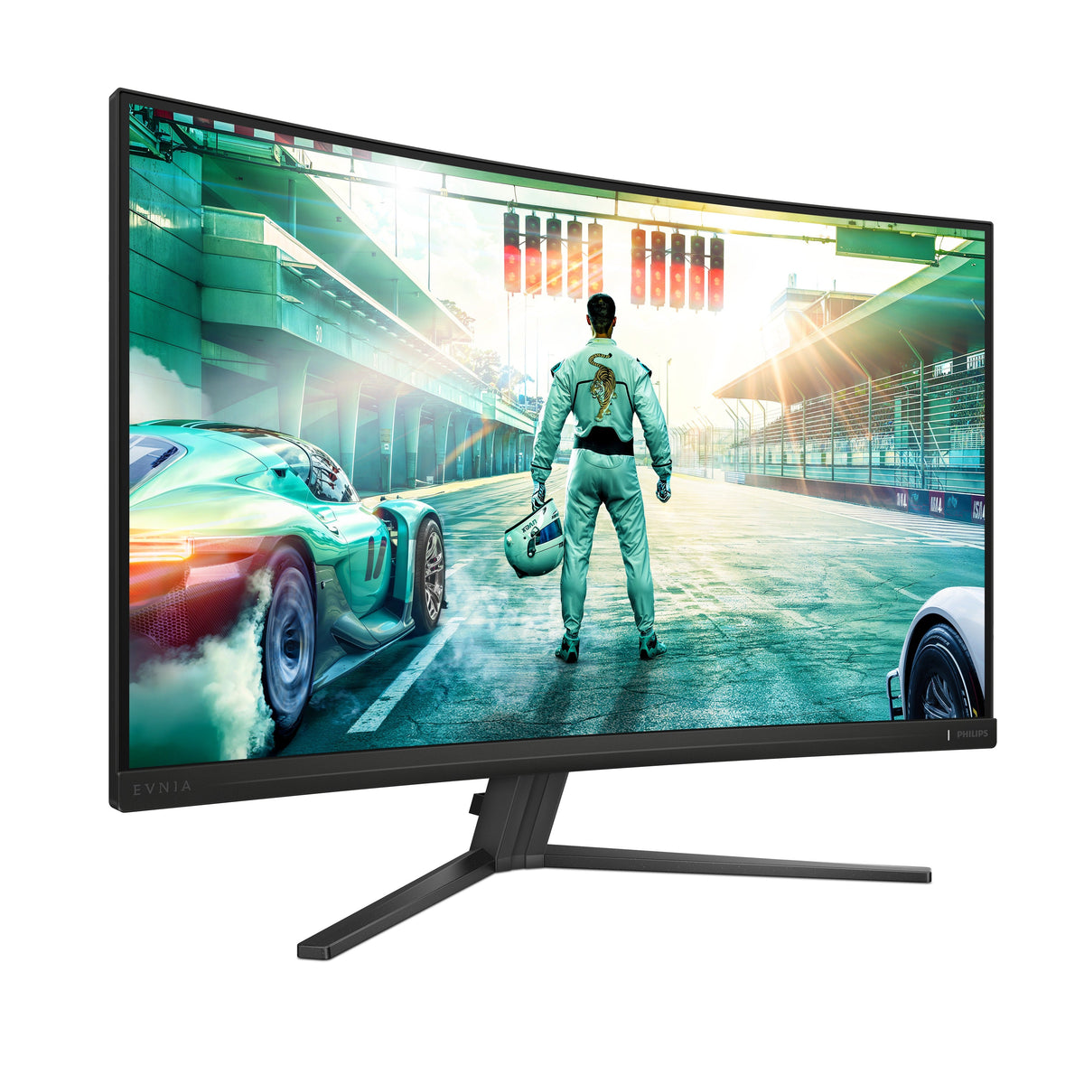 Philips Evnia 32M2C3500L 32" QHD 180Hz Curved Gaming Monitor - front view angled