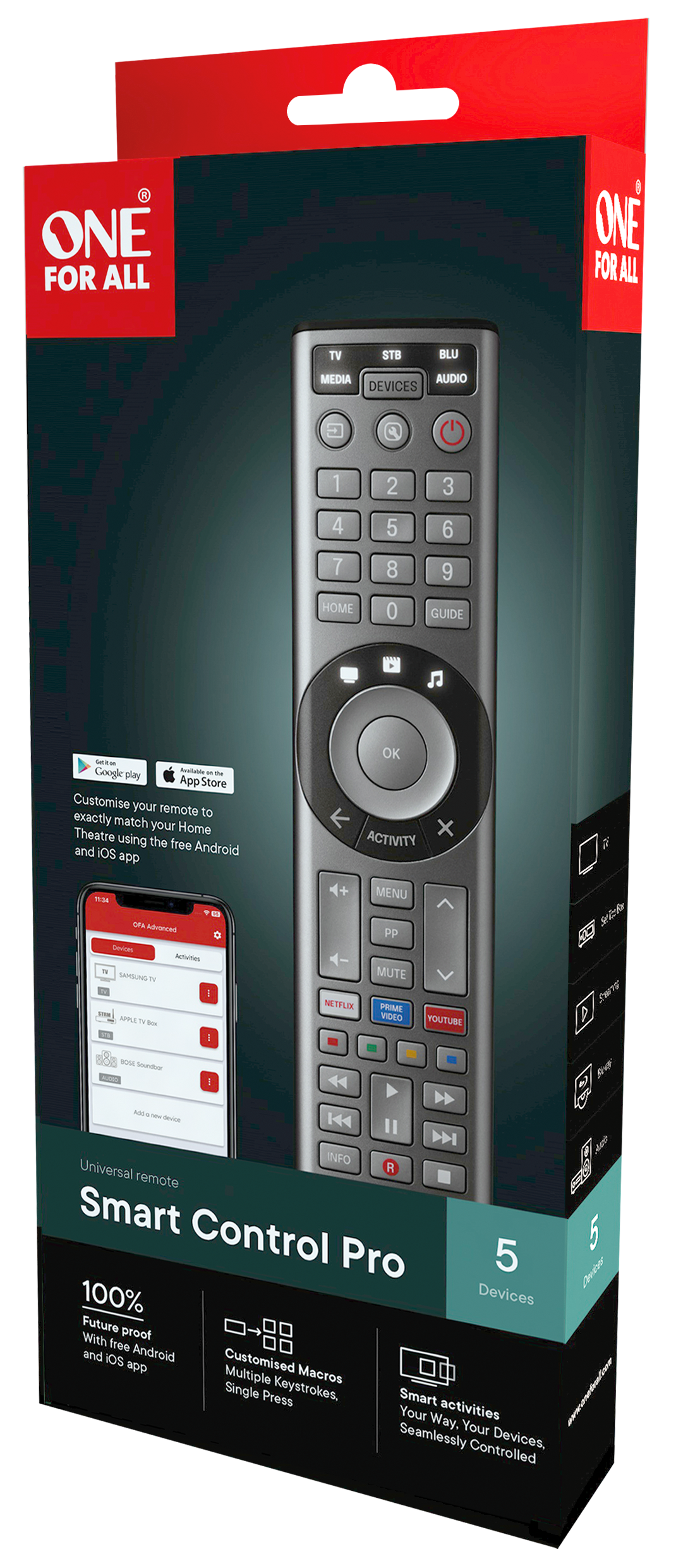 One For All Smart 5 Remote Control | URC7956