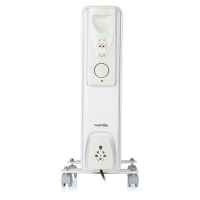 Warmlite WL43004YW white oil filled radiator - alternate front view