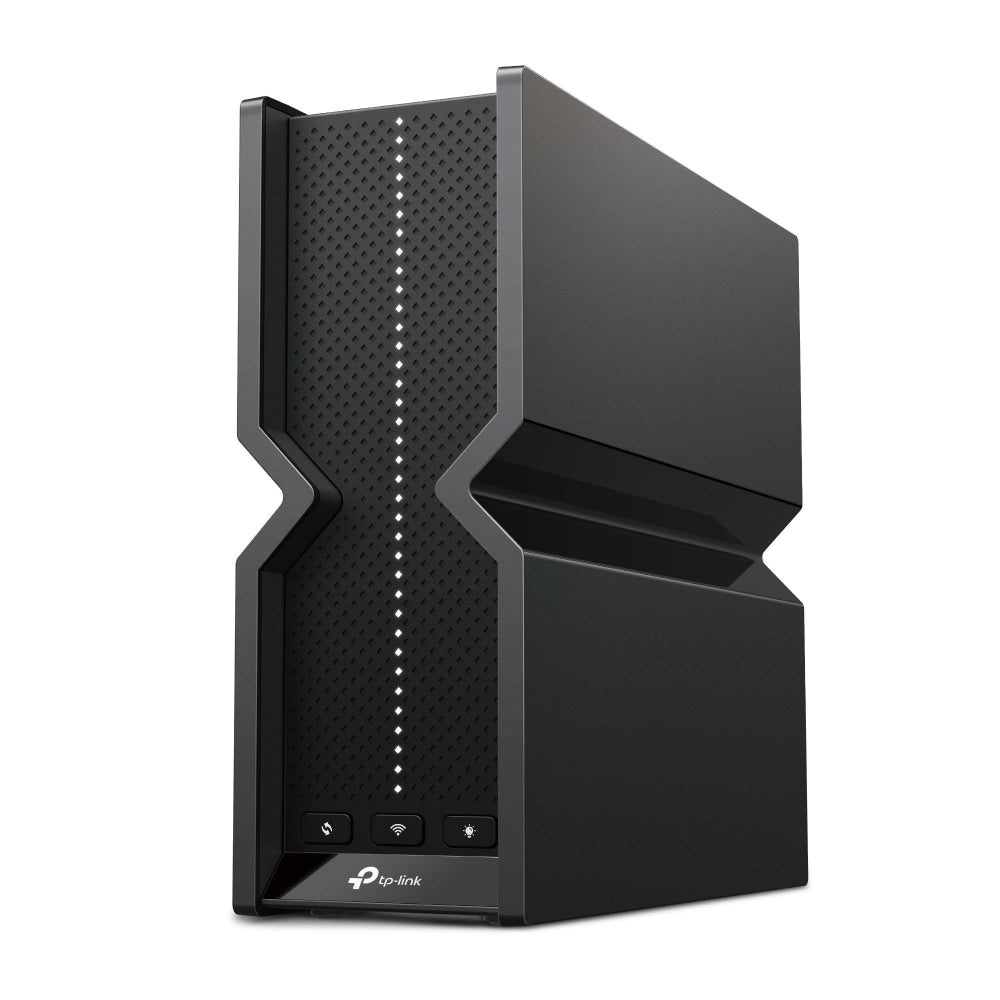 TP-Link Archer BE550 Wi-Fi 7 router — front angle view