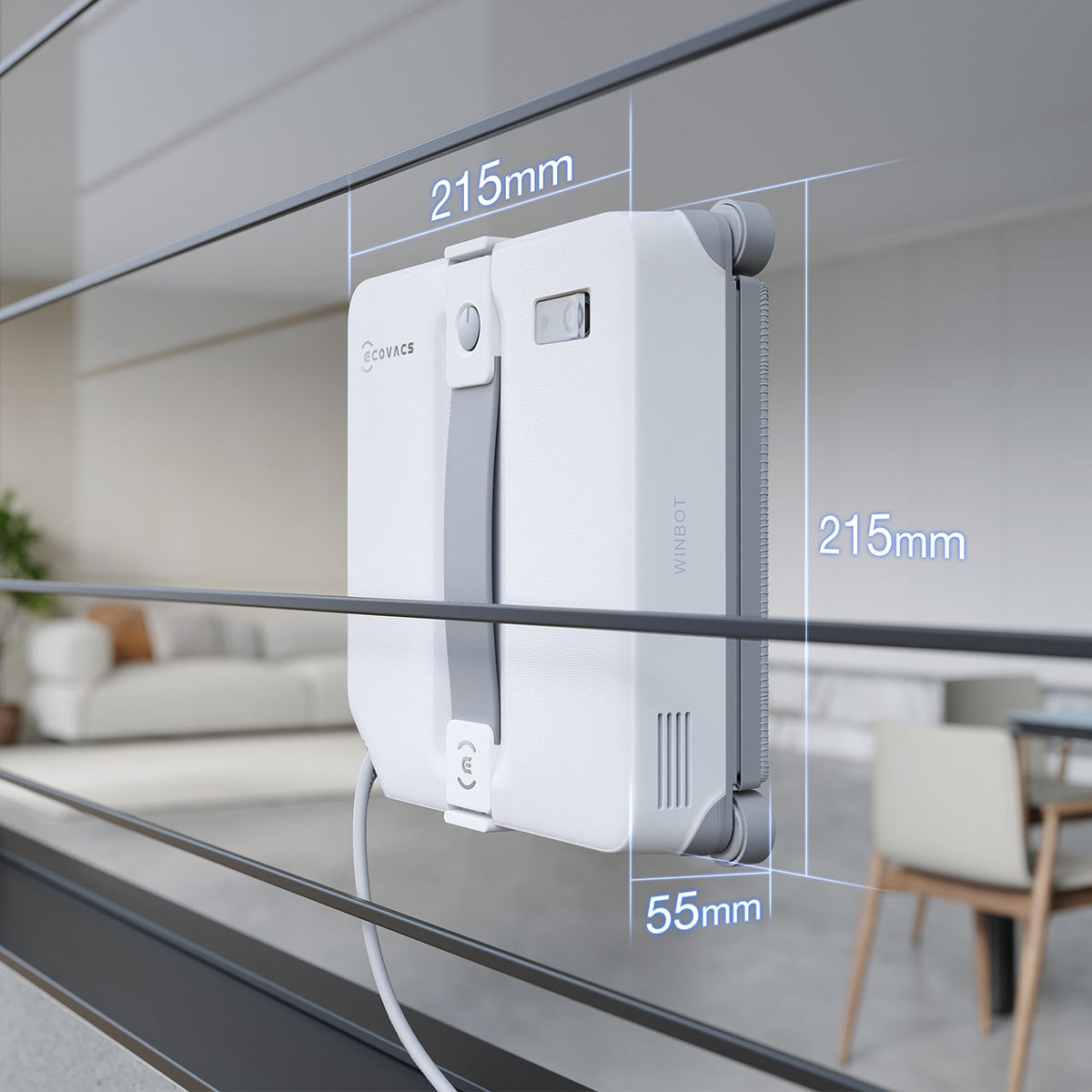 Ecovacs WINBOT mini 2 Window Cleaning Robot - Grey - dimensions