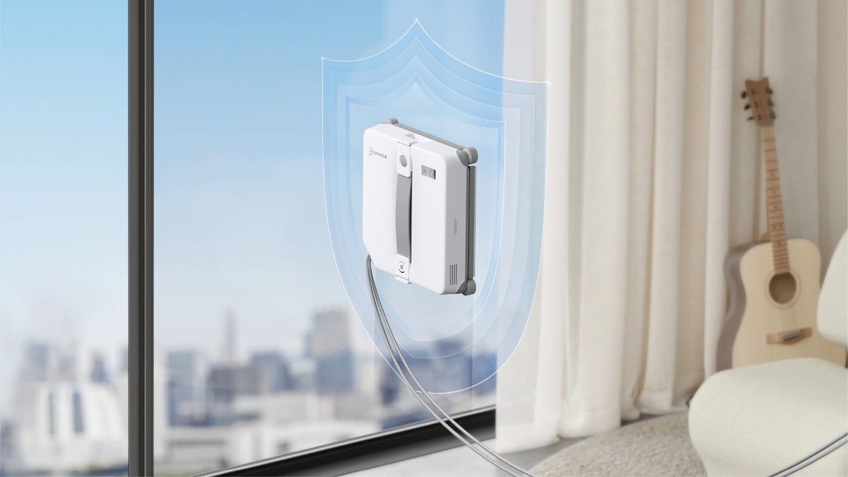 Ecovacs WINBOT mini 2 Window Cleaning Robot - Grey - in a living room