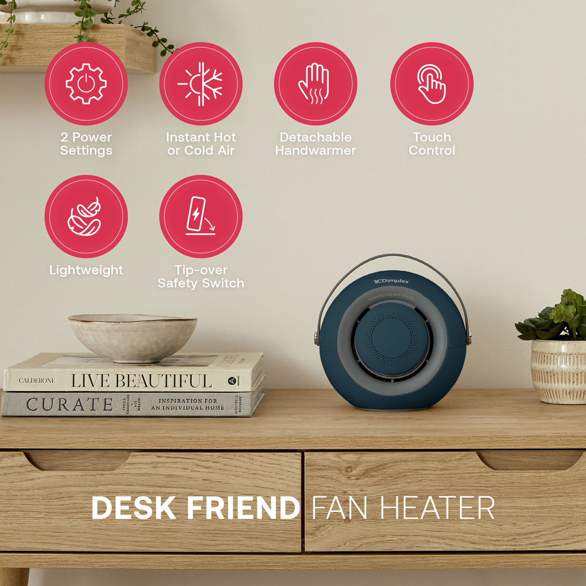 Dimplex Desk Friend Ceramic Fan Heater Heater 400W Navy product image