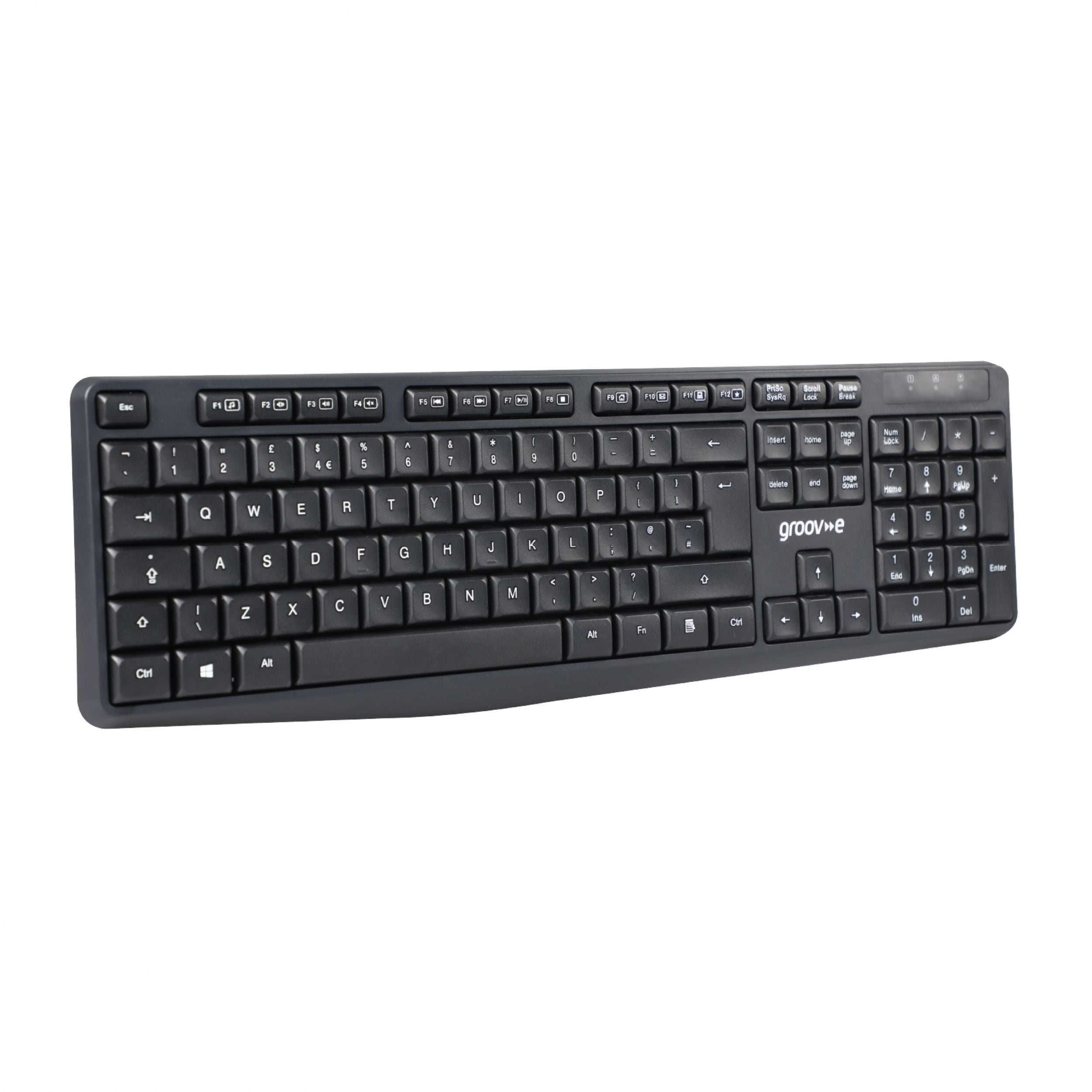 Groov-e 2.4GHz Wireless Full-Size Keyboard Black - official product image