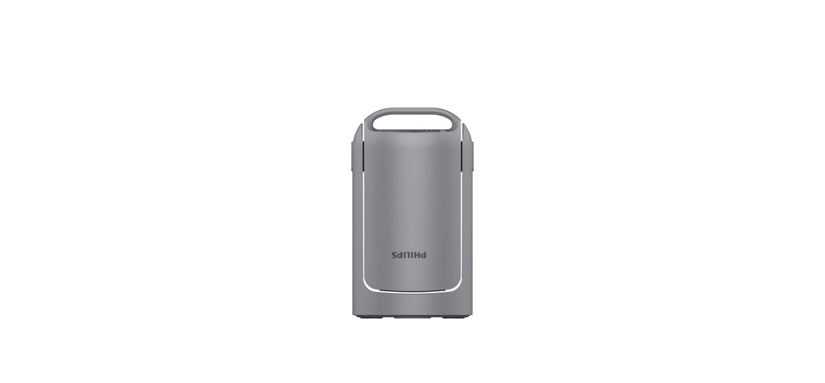 Philips NeoPix 156 HD 720p Short Throw Projector with Wi-Fi Screen Mirroring - Grey - rear view with carry handle