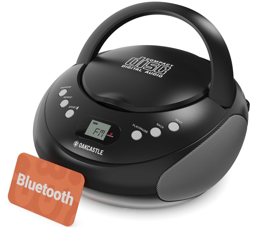 Oakcastle CD250 Portable Bluetooth CD Boombox, Black - product image 1