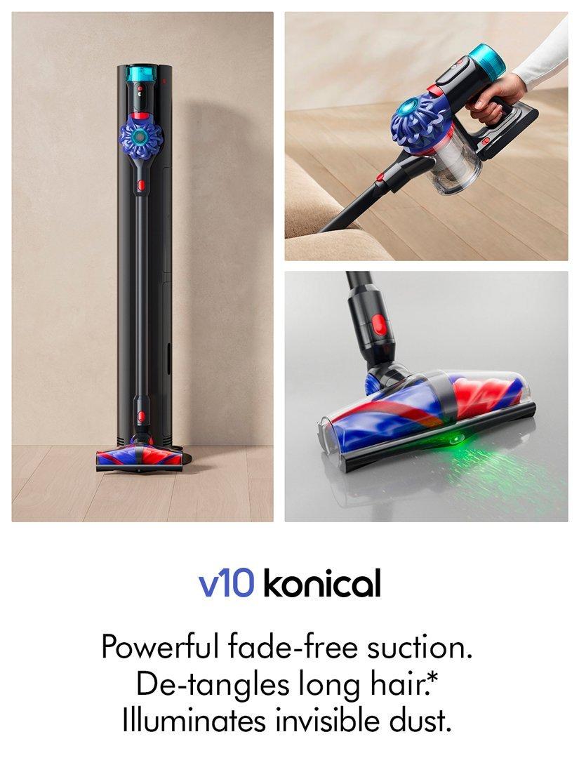 Dyson V10 Konical Cordless Vacuum Cleaner with Auto-empty Dok - Black - product view