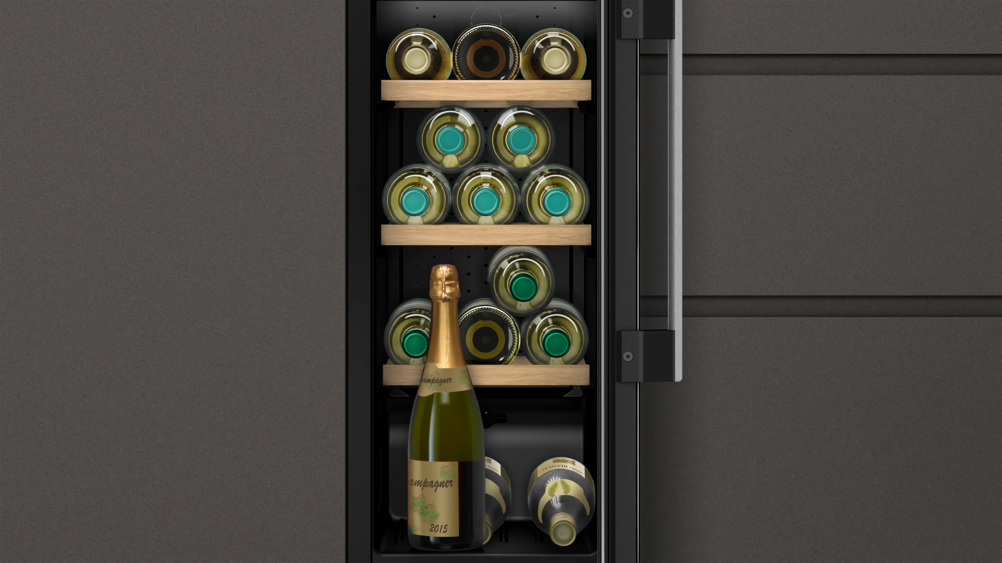 NEFF KU9202HF0G N70 built-in 21-bottle wine cooler in Black