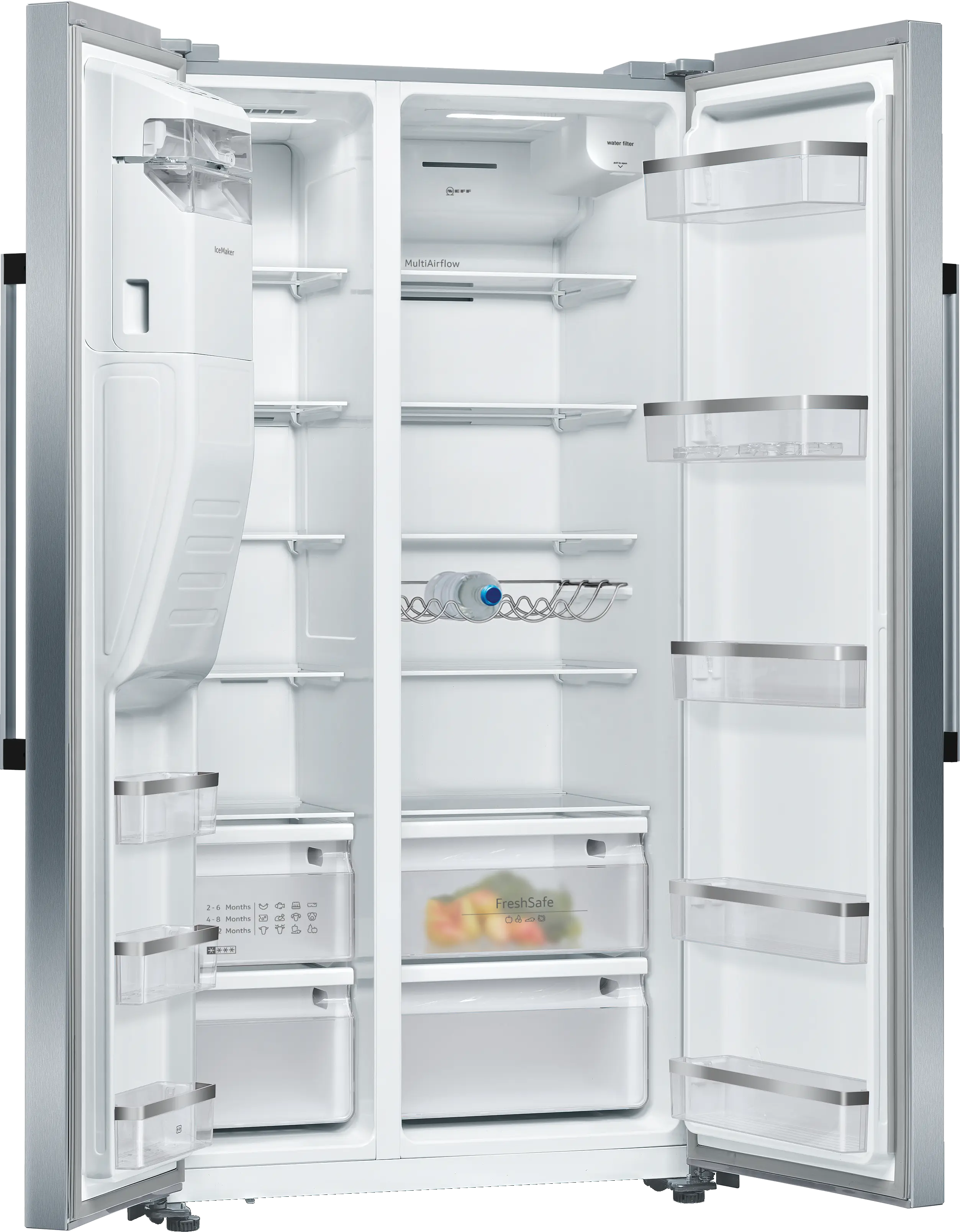 NEFF N70 KA3923IE0G American side-by-side fridge freezer in Stainless Steel