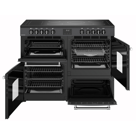 BELLING 110CM WIDE FARMHOUSE RANGE 5 ZONE CERAMIC HOB - ANTHRACITE
