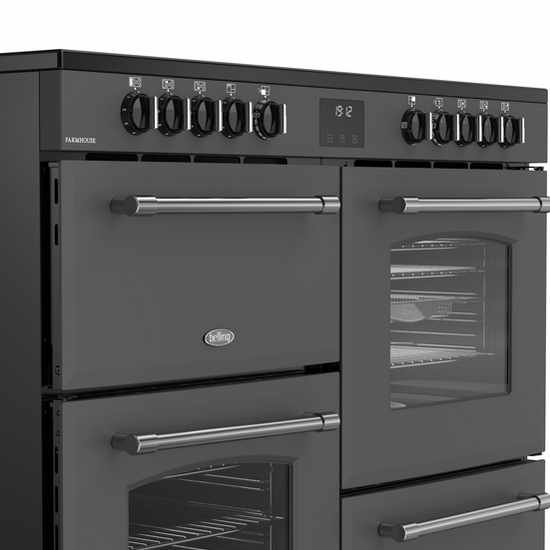 BELLING 110CM WIDE FARMHOUSE RANGE 5 ZONE CERAMIC HOB - ANTHRACITE | FH110EANT