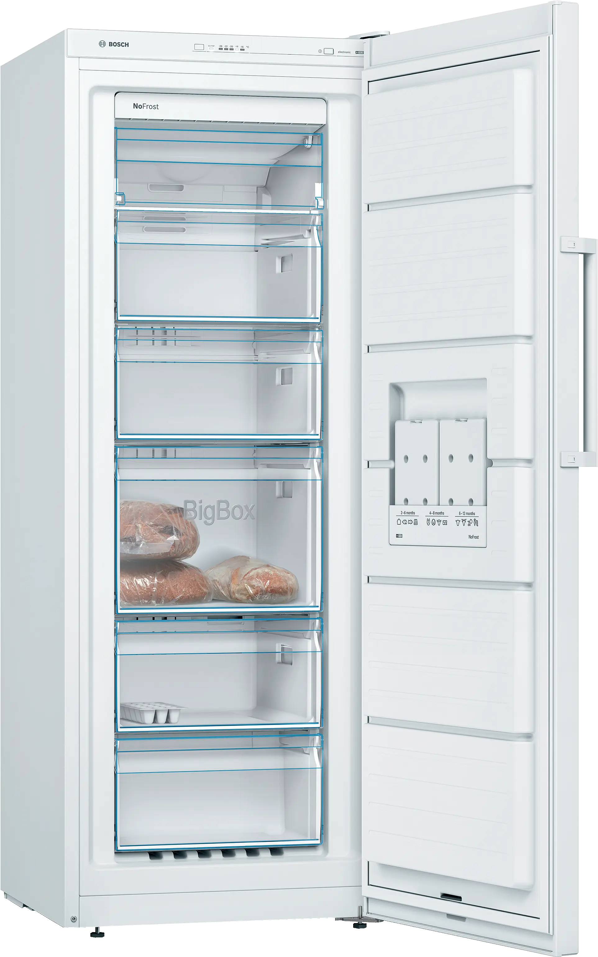 Bosch GSN29VWEVG Series 4 freestanding frost free upright freezer in White