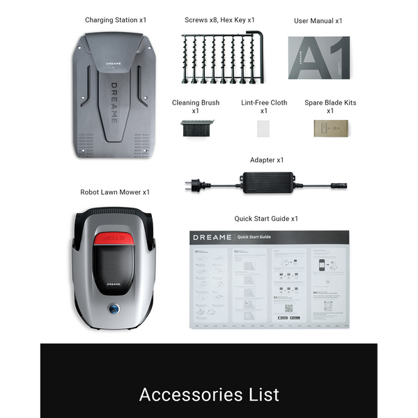 Dreame Robotic Mower A1 Pro with 3D Omnidirectional Obstacle Avoidance | MLLA7210 Dreame Robot Lawnmower Euronics Ireland