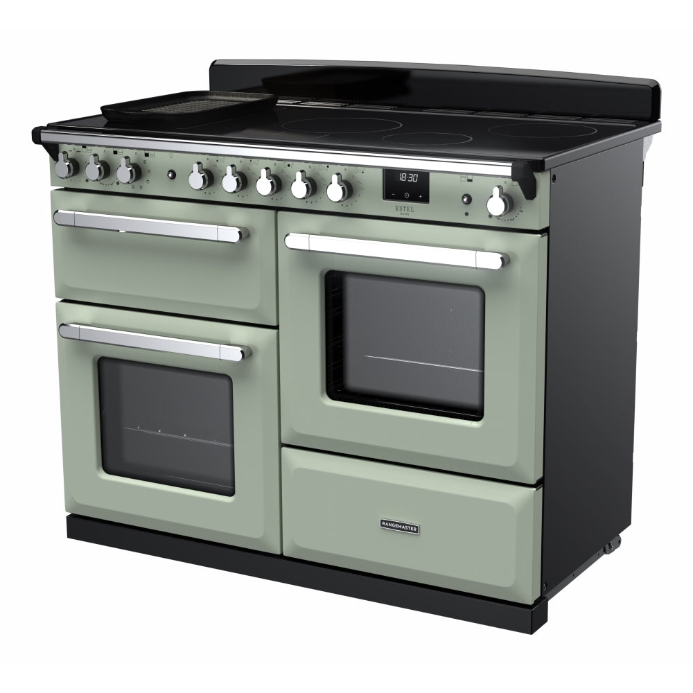 Rangemaster Estel Deluxe 110 Induction range cooker in Mint with Chrome trim
