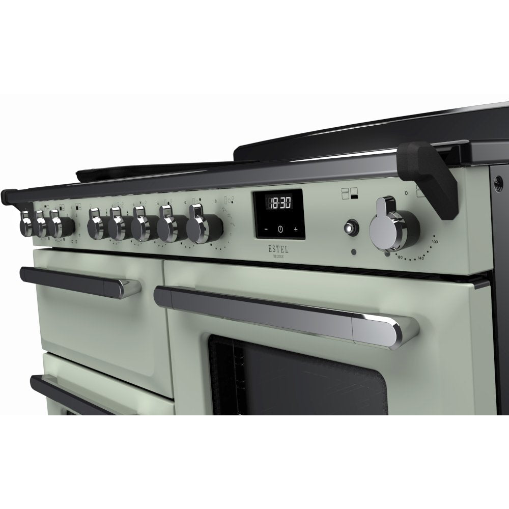Rangemaster Estel Deluxe 110 Induction range cooker in Mint with Chrome trim