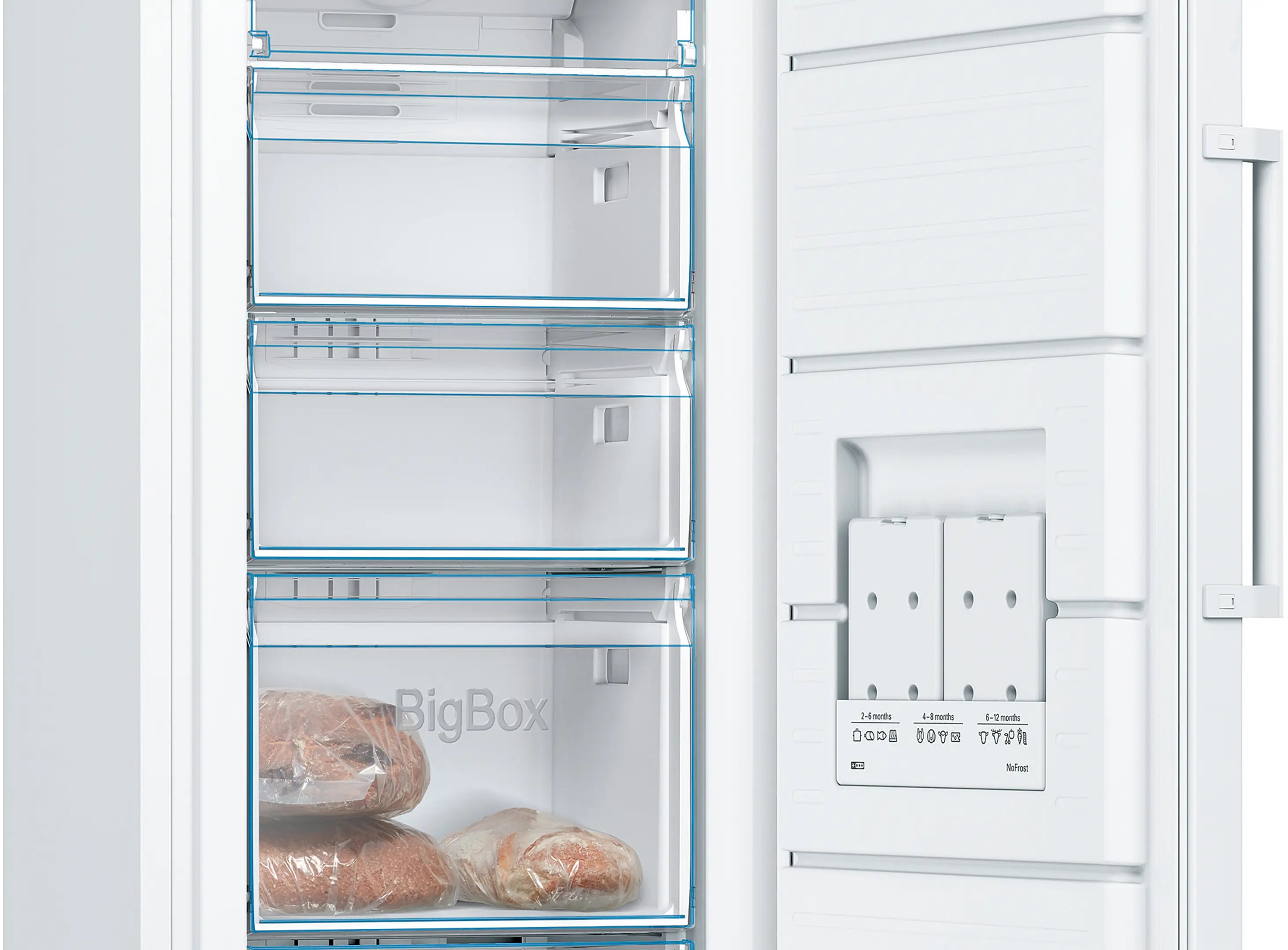 Bosch GSN29VWEVG Series 4 freestanding frost free upright freezer in White