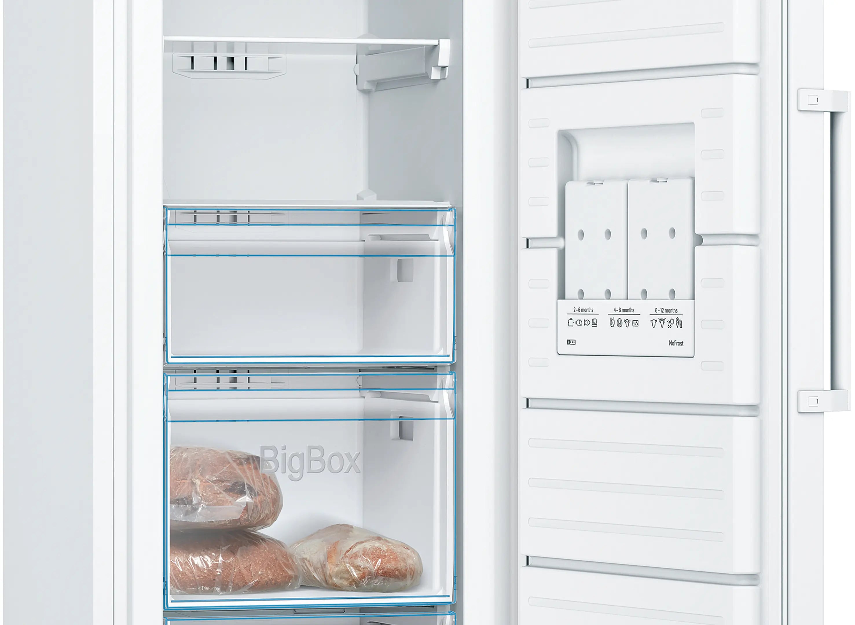 Bosch GSN33VWEPG Series 4 freestanding frost free upright freezer in White