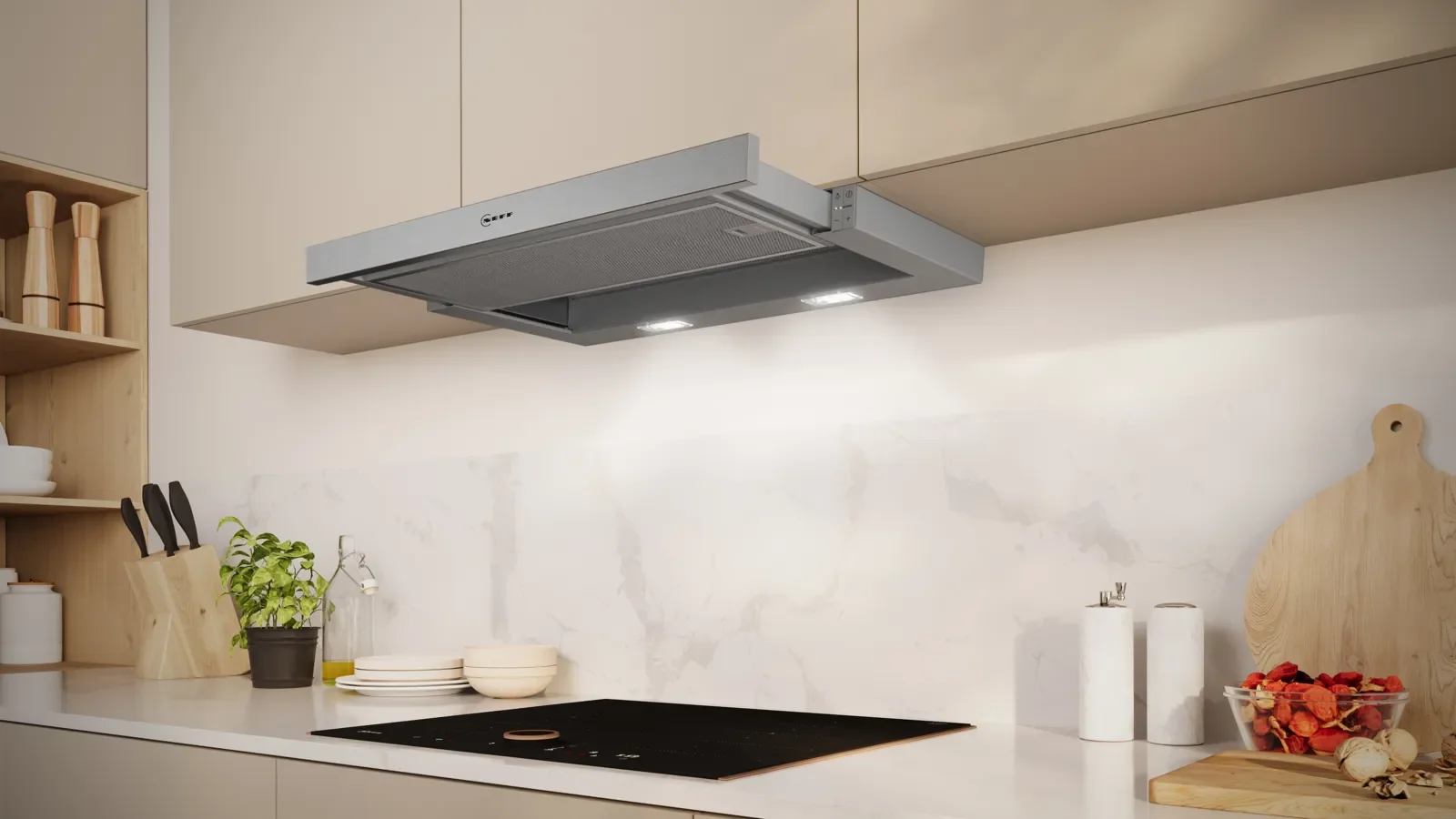 NEFF N 50 D46ED22N1B 60cm telescopic cooker hood in Silver Metallic