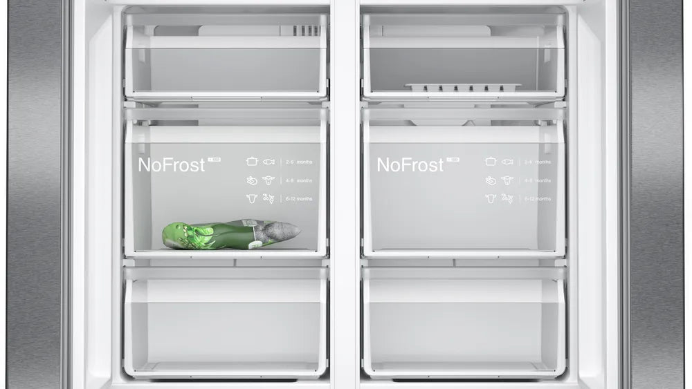 Siemens IQ300 French Door Bottom freezer, multi door 183 x 90.5 cm Brushed black steel antiFingerprint, Total noFrost | KF96NAXEAG