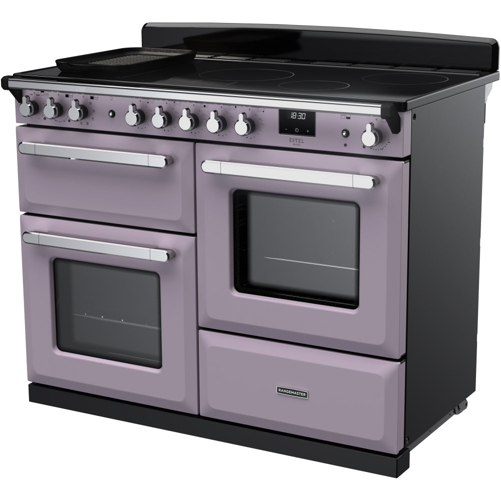 Rangemaster Estel Deluxe 110 Induction range cooker in Heather with Chrome trim