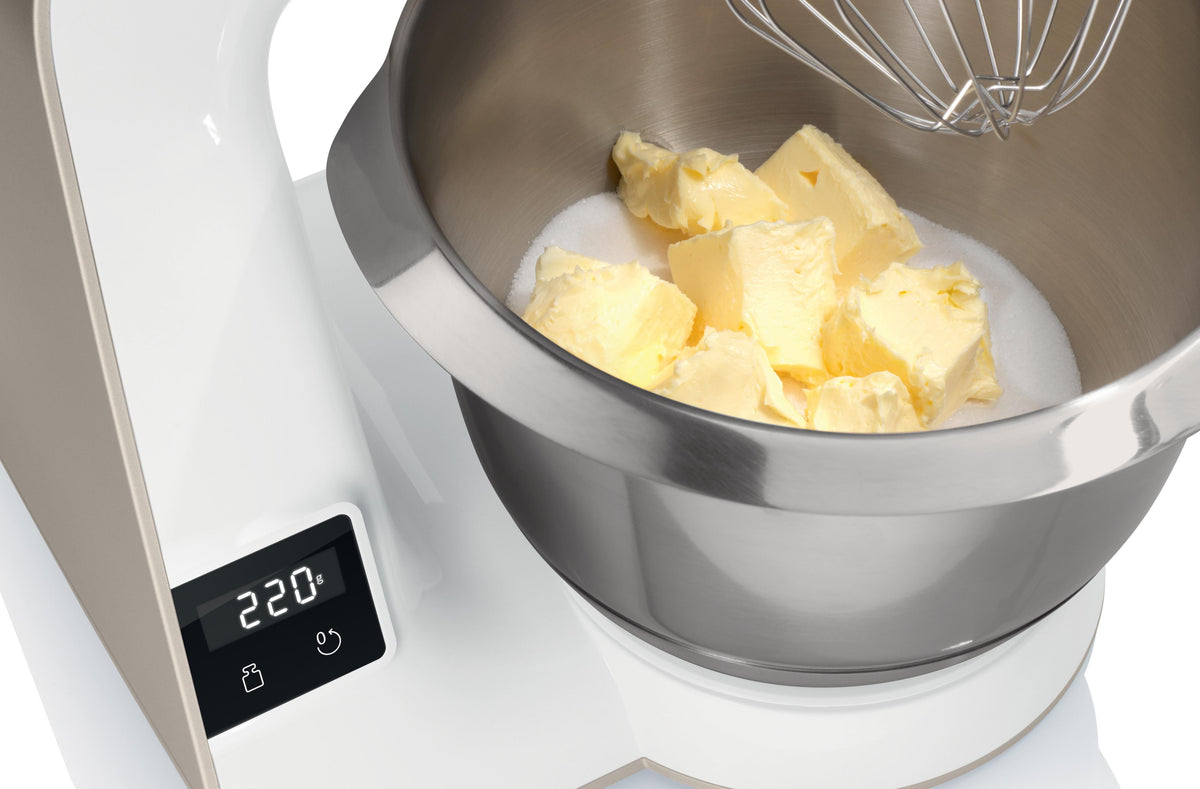Bosch Series 4 MUM5 Stand Mixer with Integrated Scales 1000W - White - integrated scale display