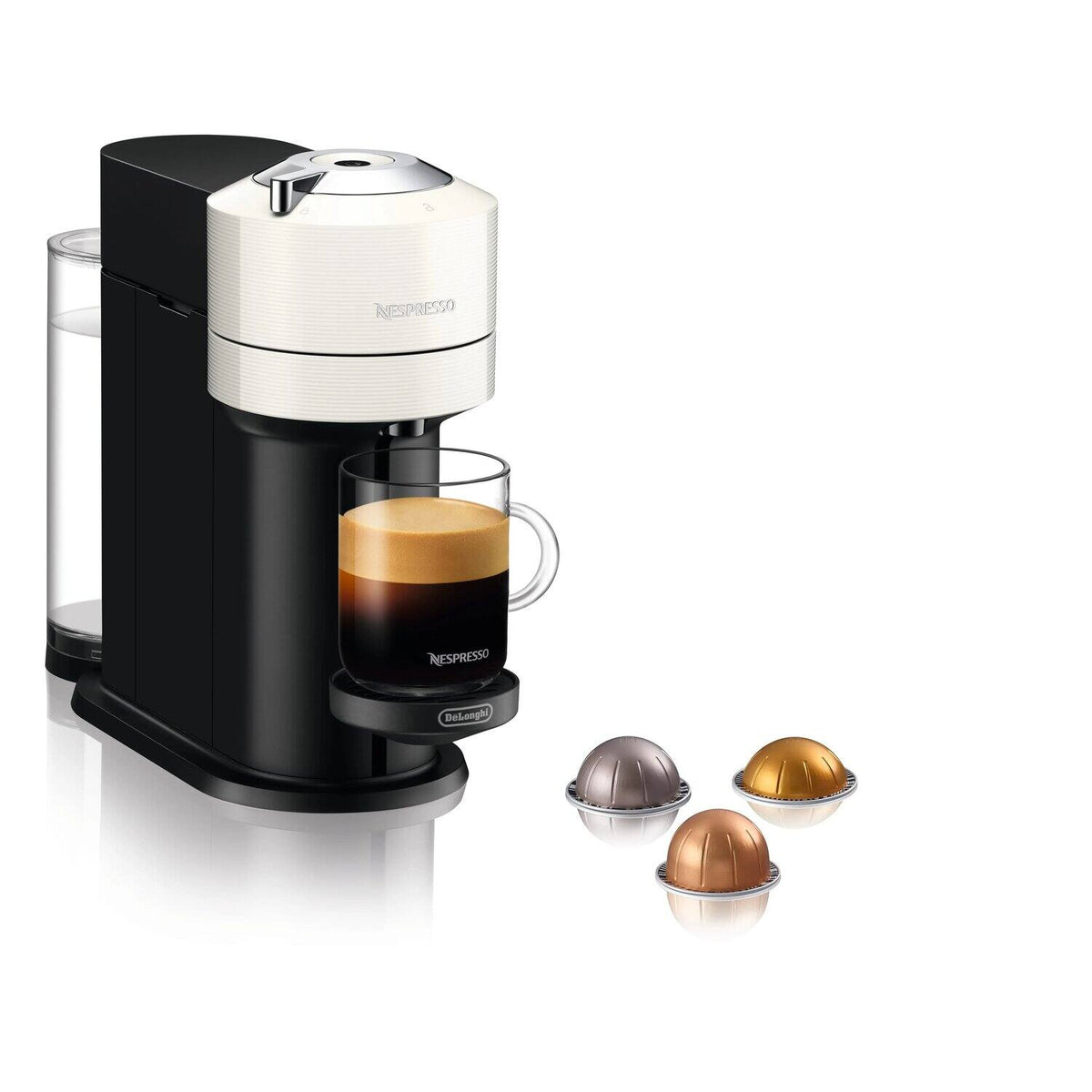 De'Longhi Nespresso Vertuo Next Coffee Machine - White - with Vertuo capsules