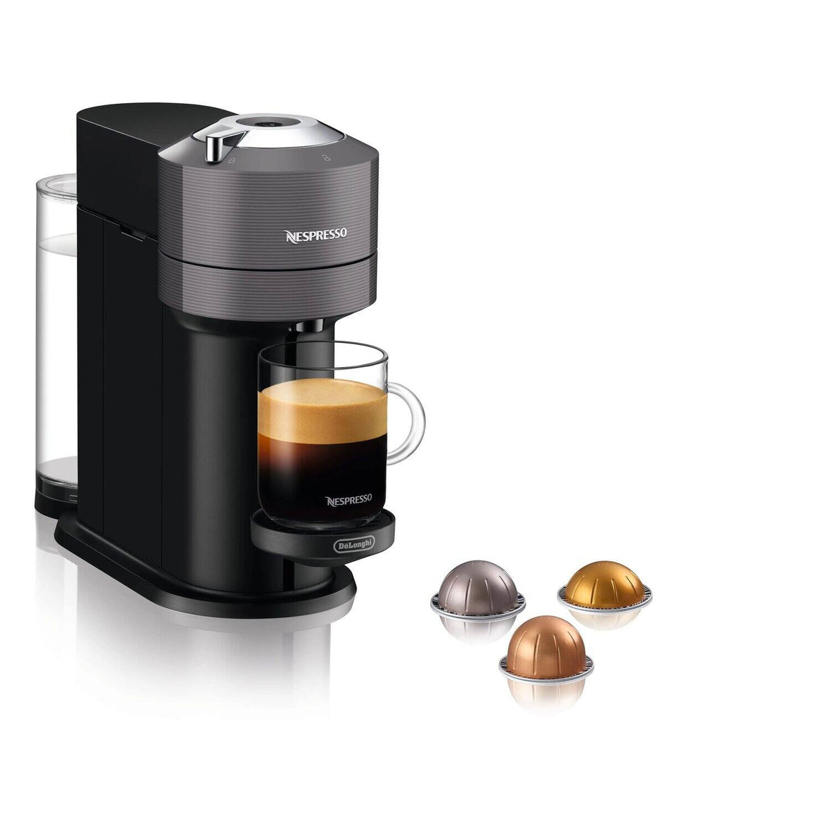 De'Longhi Nespresso Vertuo Next Coffee Machine - Grey - with Vertuo capsules