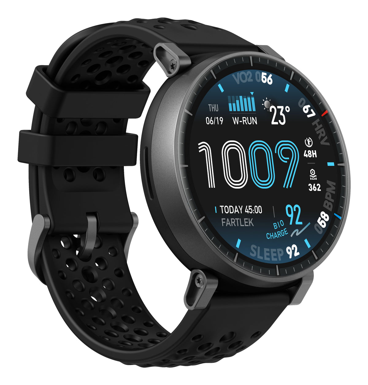 Amazfit Active Max Smartwatch - Black - angled view, right