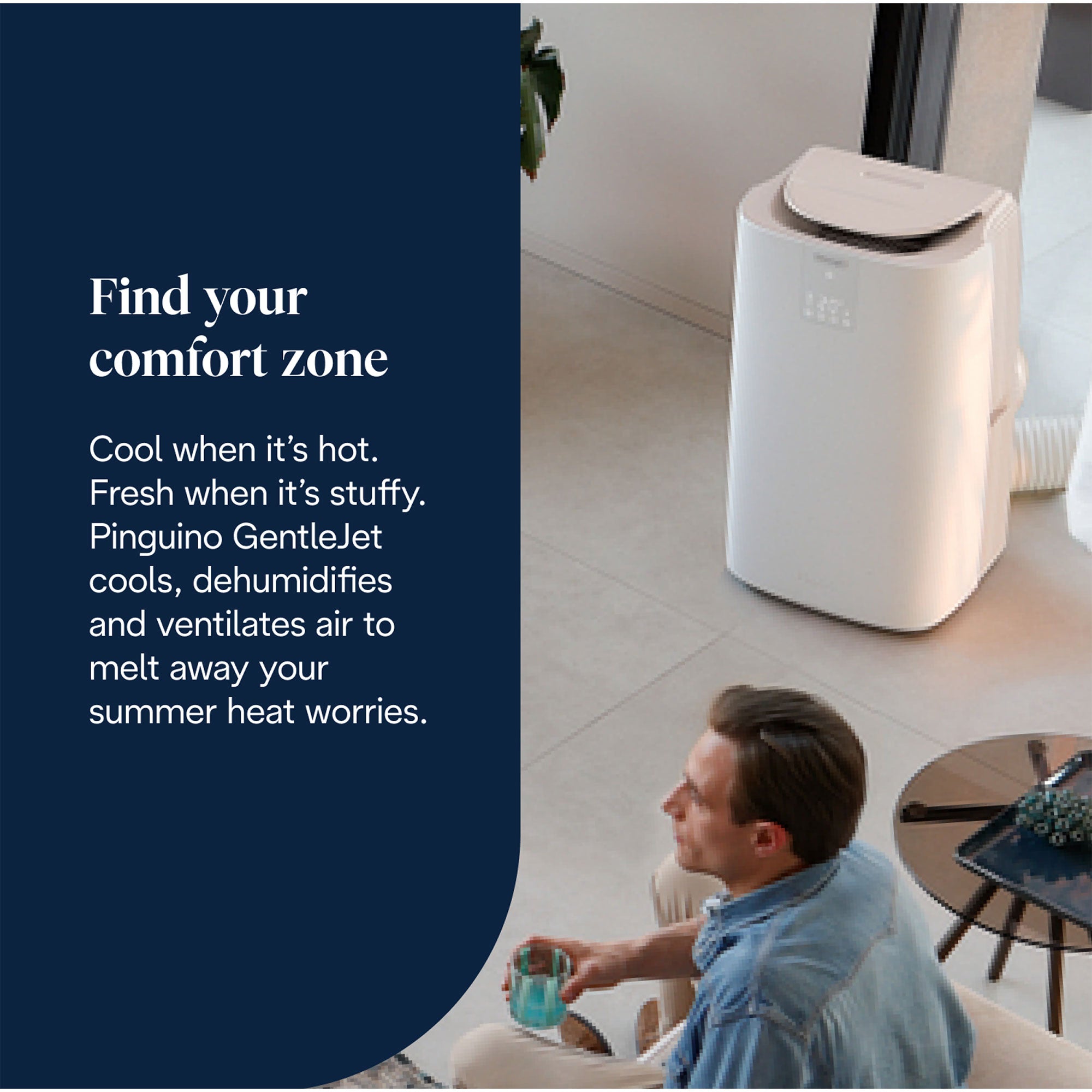 DeLonghi Pinguino AP98 GentleJet Portable Air Conditioner White | PACAP98GENTLEJE