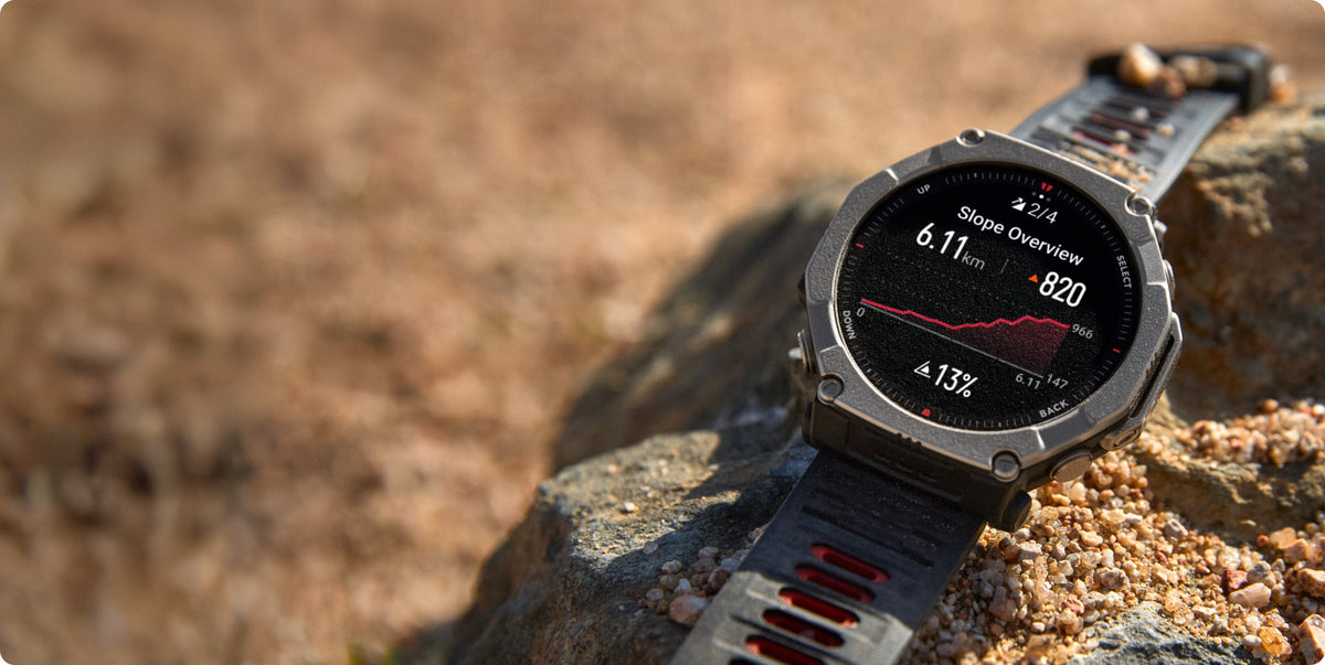 Amazfit T-Rex Ultra 2 51mm Smartwatch - Black Magma - map navigation on the trail