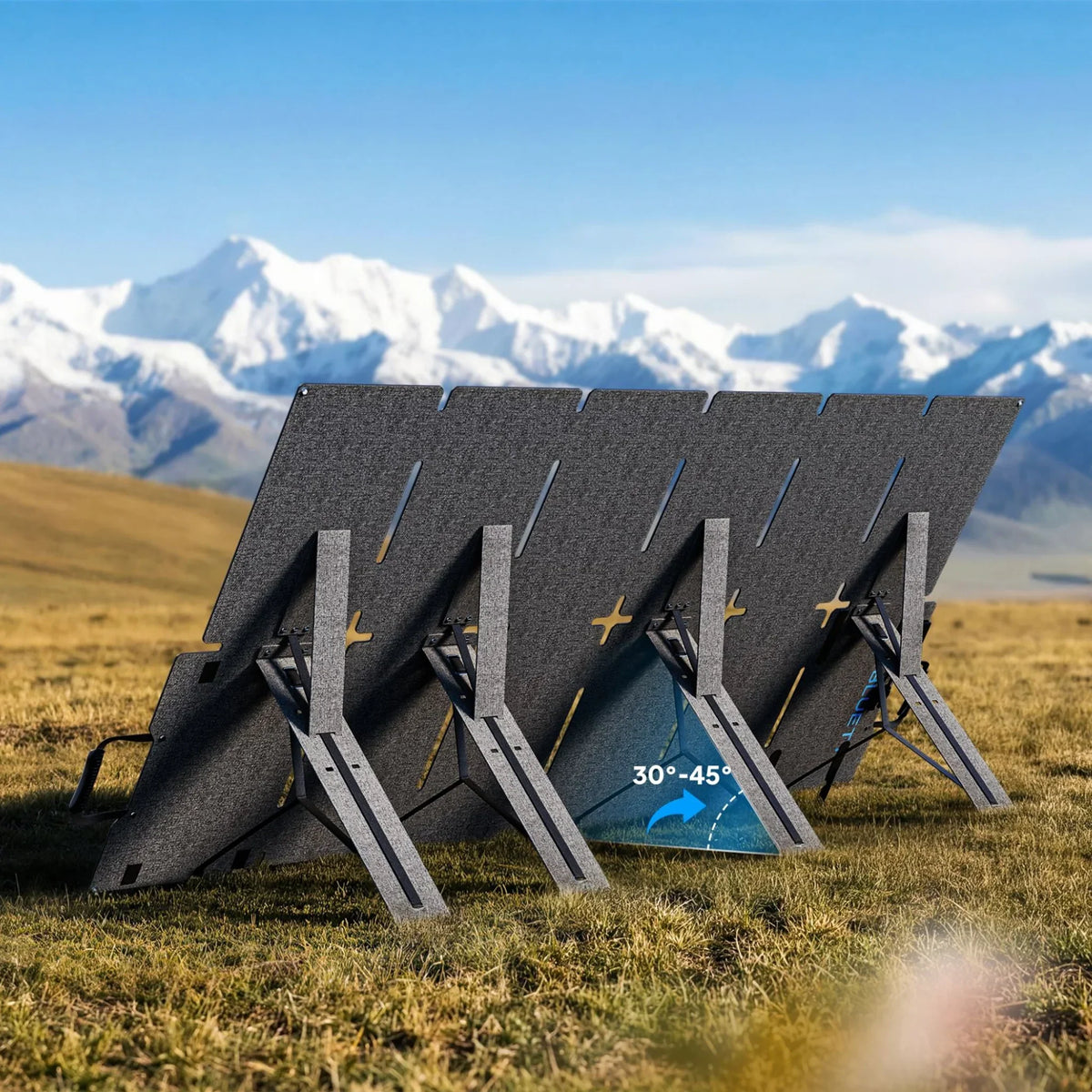 BLUETTI SORA 220 220W Portable Solar Panel - in a mountain meadow