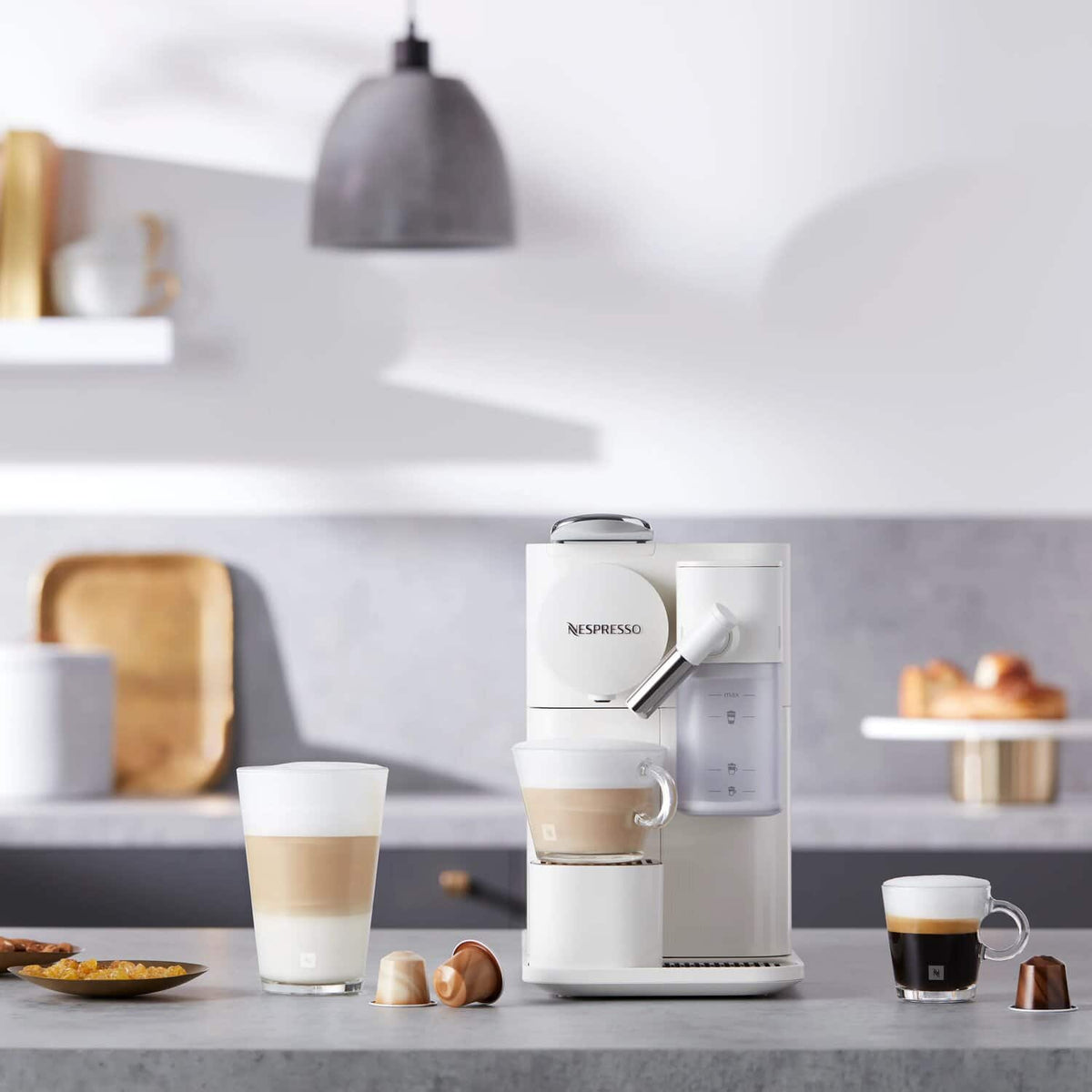 De'Longhi Nespresso Lattissima One Coffee Machine - White - in the kitchen