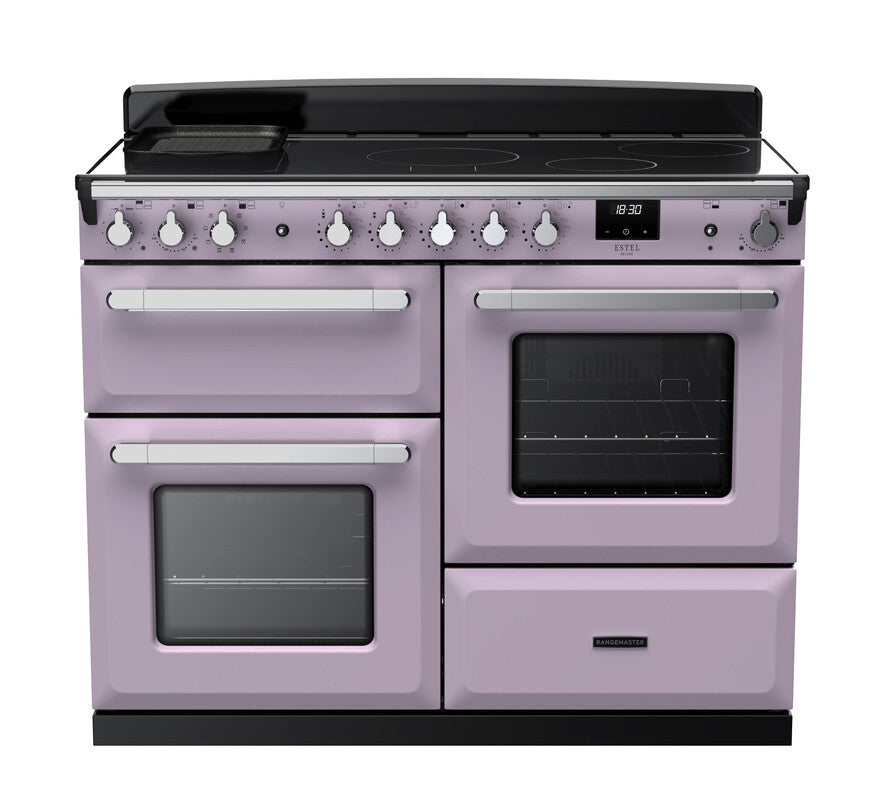 Rangemaster Estel Deluxe 110 Induction range cooker in Heather with Chrome trim