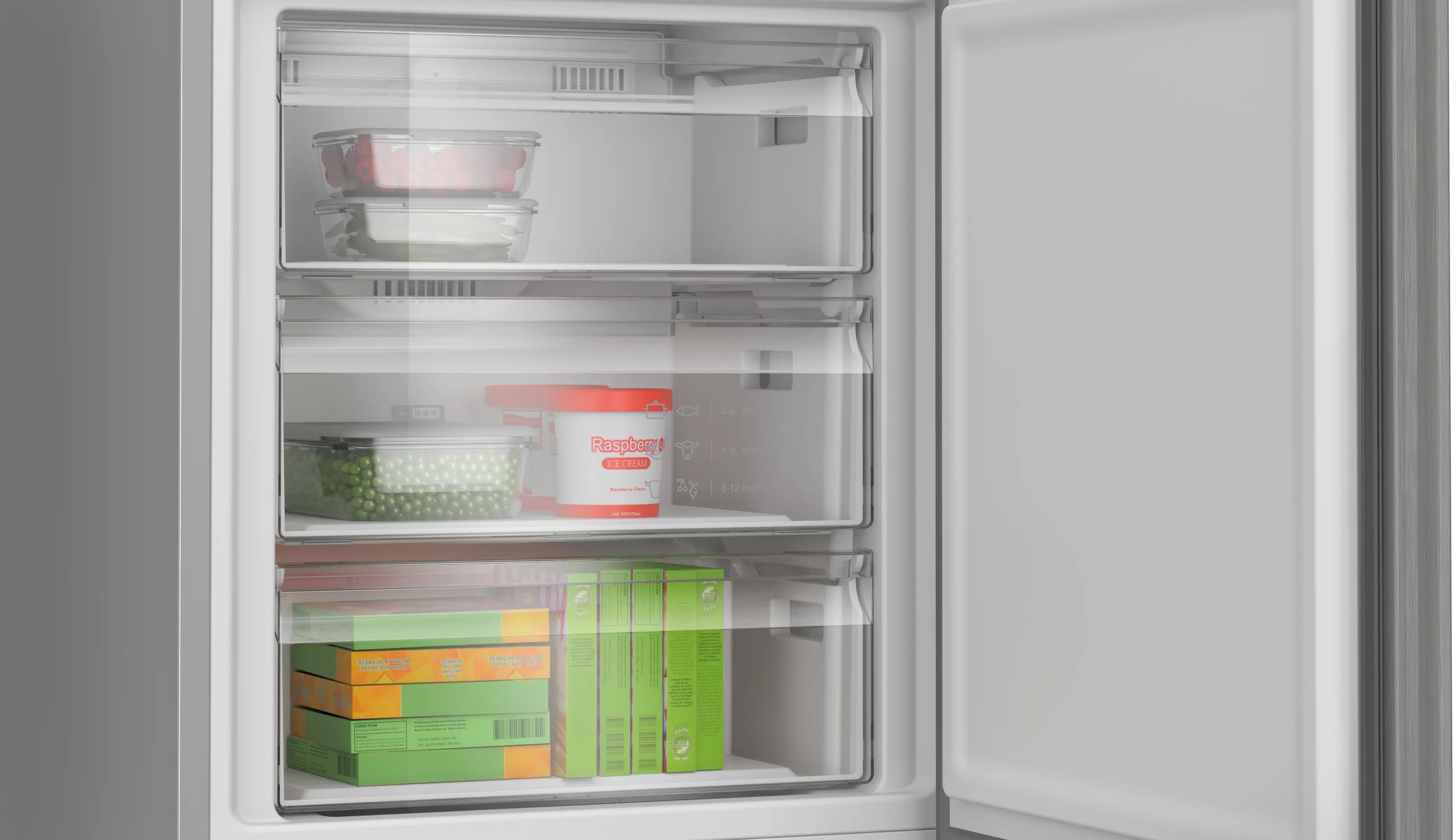 Bosch KGN492LDFG Series 4 freestanding fridge freezer in Stainless Steel Look