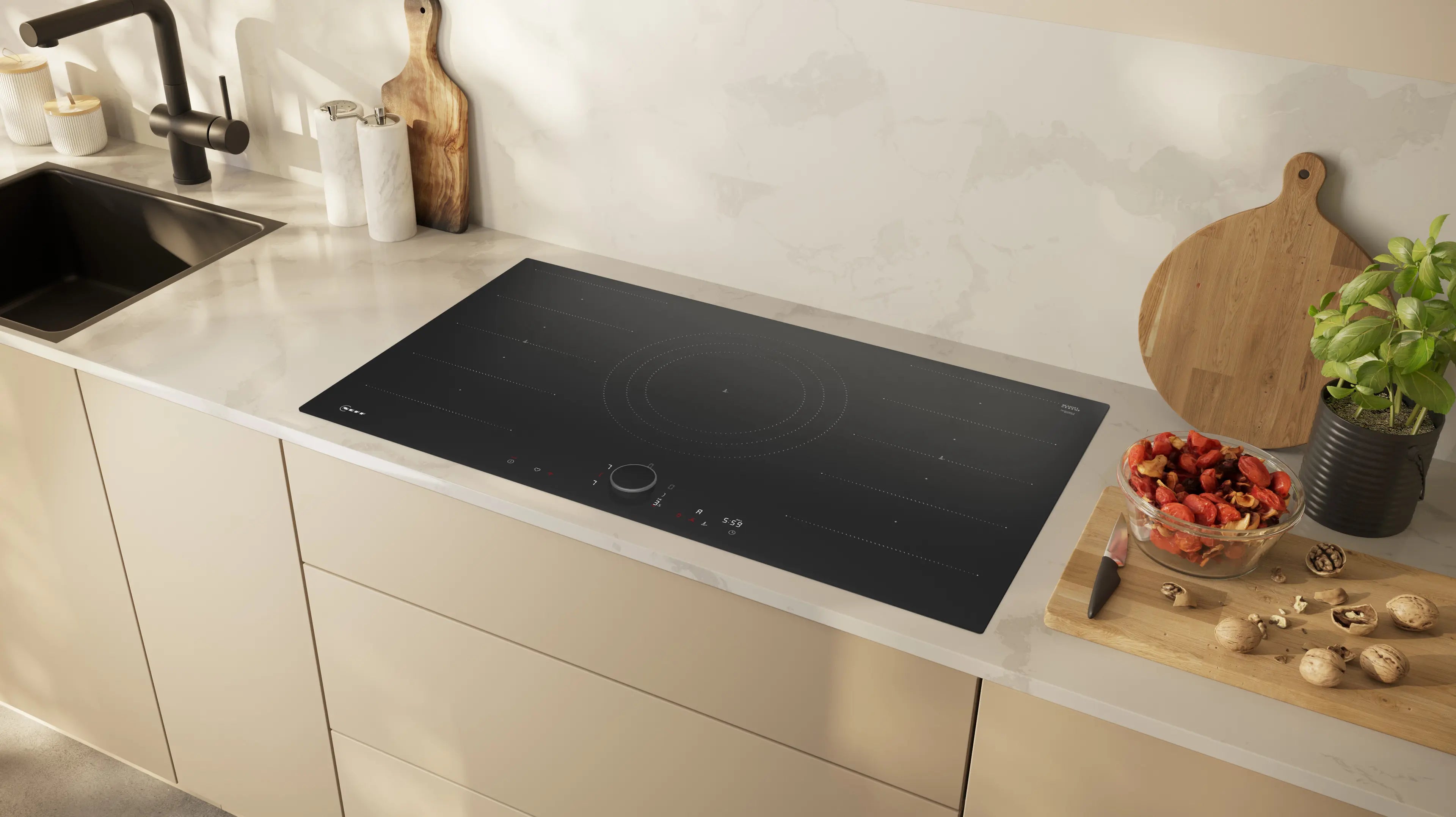 NEFF N 90 T69FUV4L0 90cm Flex Induction Hob with TwistPad in Black