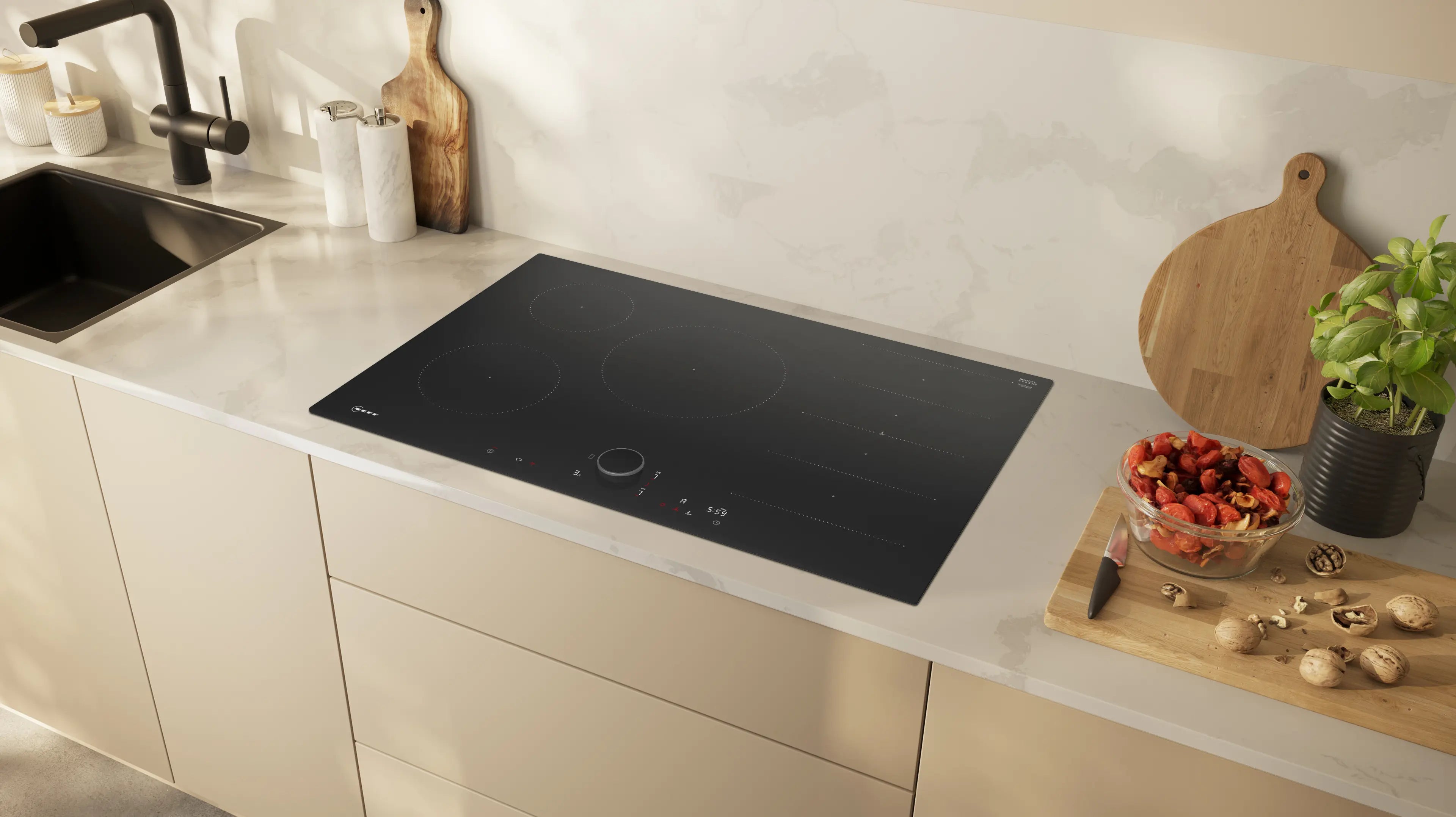 NEFF N 90 T68FUV4L0 80cm Flex Induction Hob with TwistPad in Black