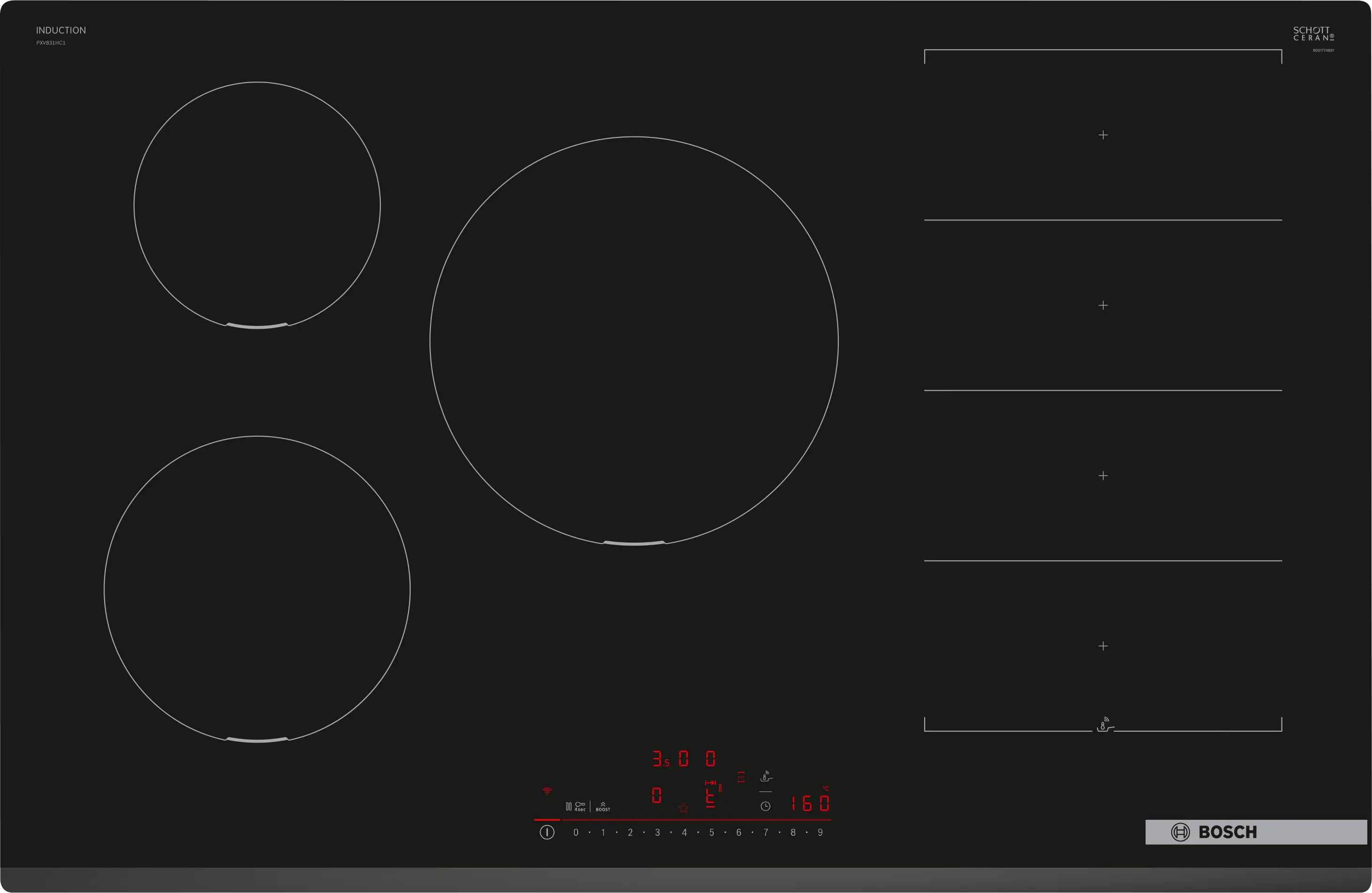 Bosch Series 6 PXV831HC1E 80cm FlexInduction hob in Black