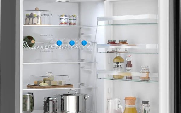 Siemens iQ300 363 L Freestanding Fridge‑Freezer – Brushed Black Steel | KG39NXXBF