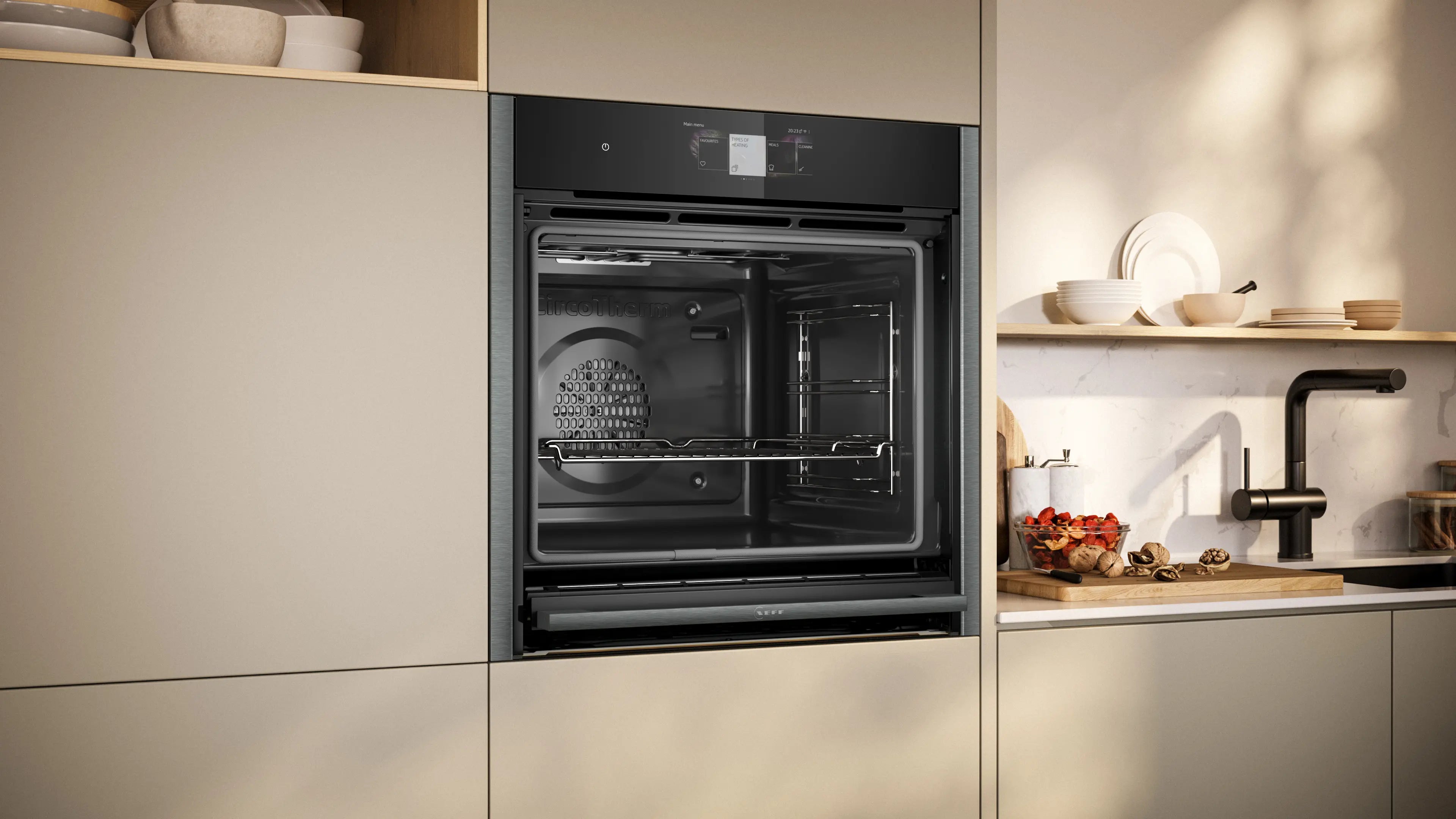 NEFF B64CT73G0B N90 Slide&Hide pyrolytic single oven in Graphite-Grey