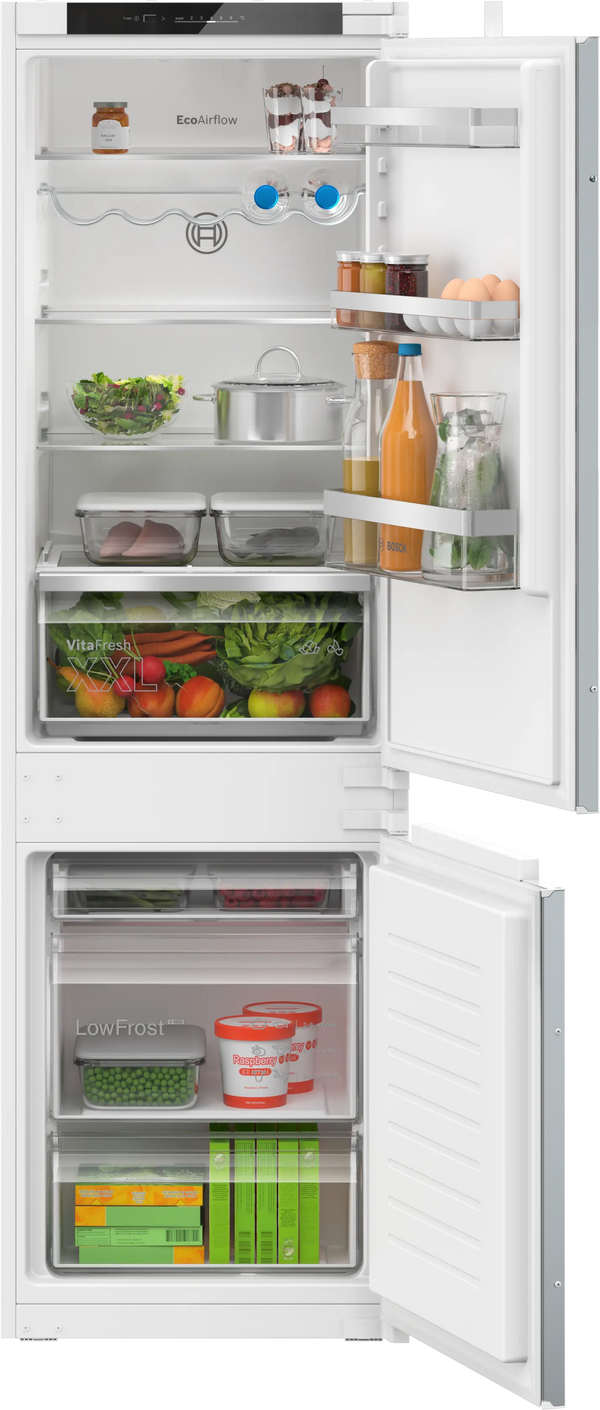 Bosch Series 4 built-in fridge-freezer with freezer at bottom 177.2 x 54.1 cm sliding hinge | KIV86VSE0G